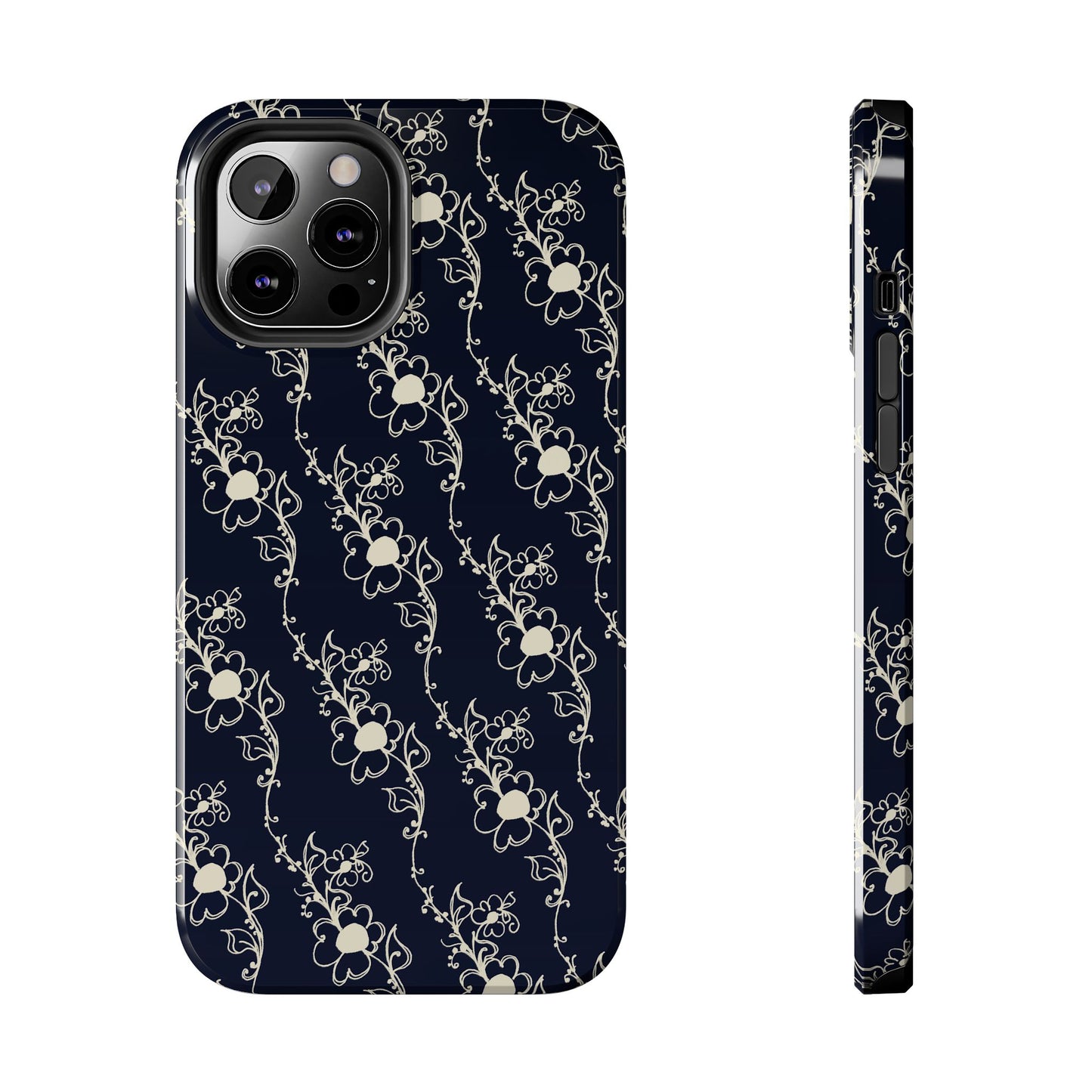 Diagonal Daisies Black / Ivory Phone Case