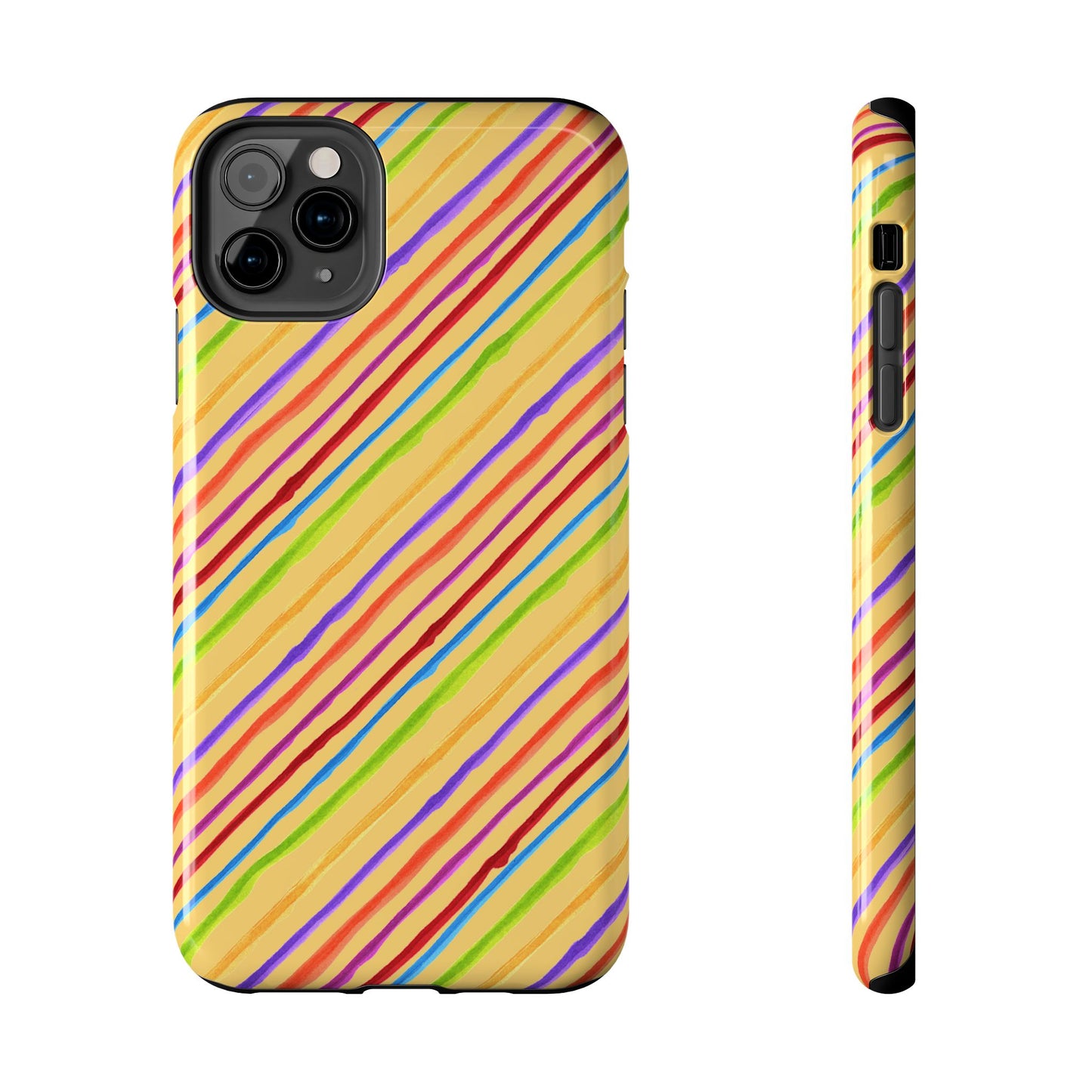 Calico Stripe Yellow Phone Case