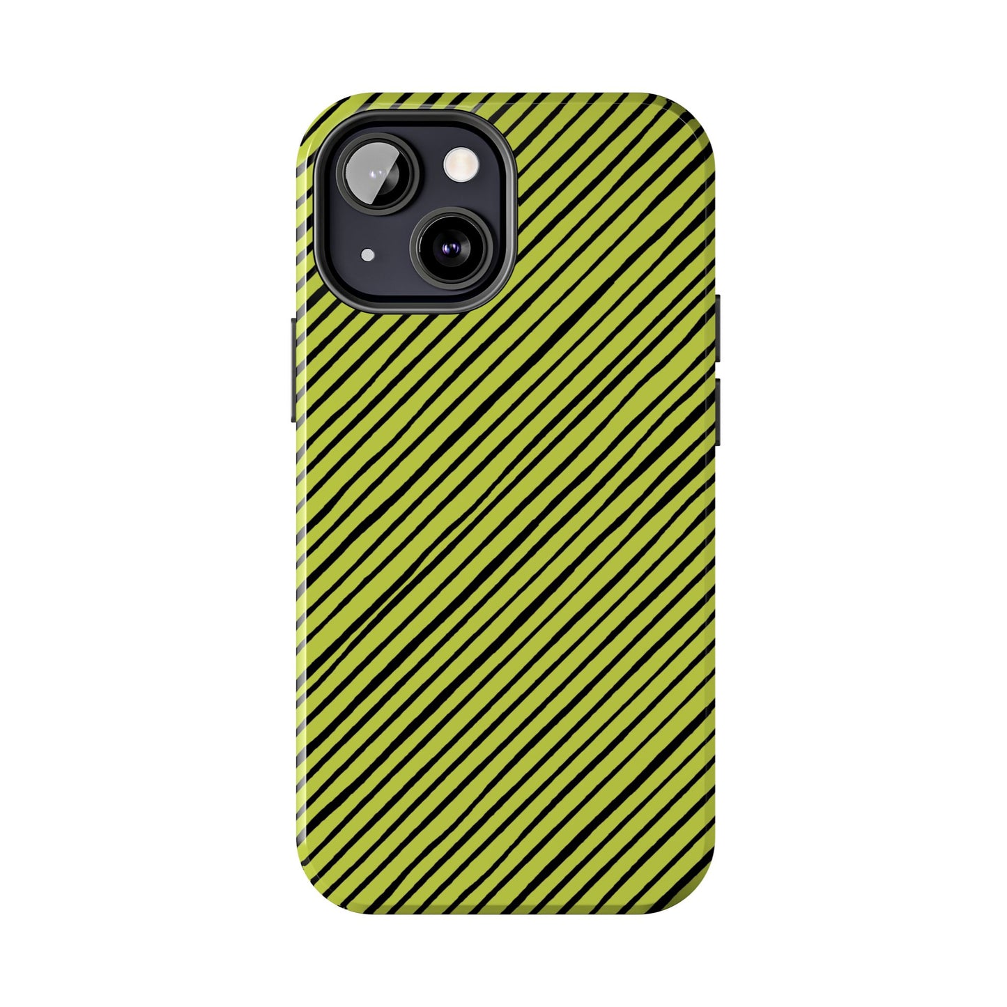 Quirky Bias Stripe Green / Black Phone Case
