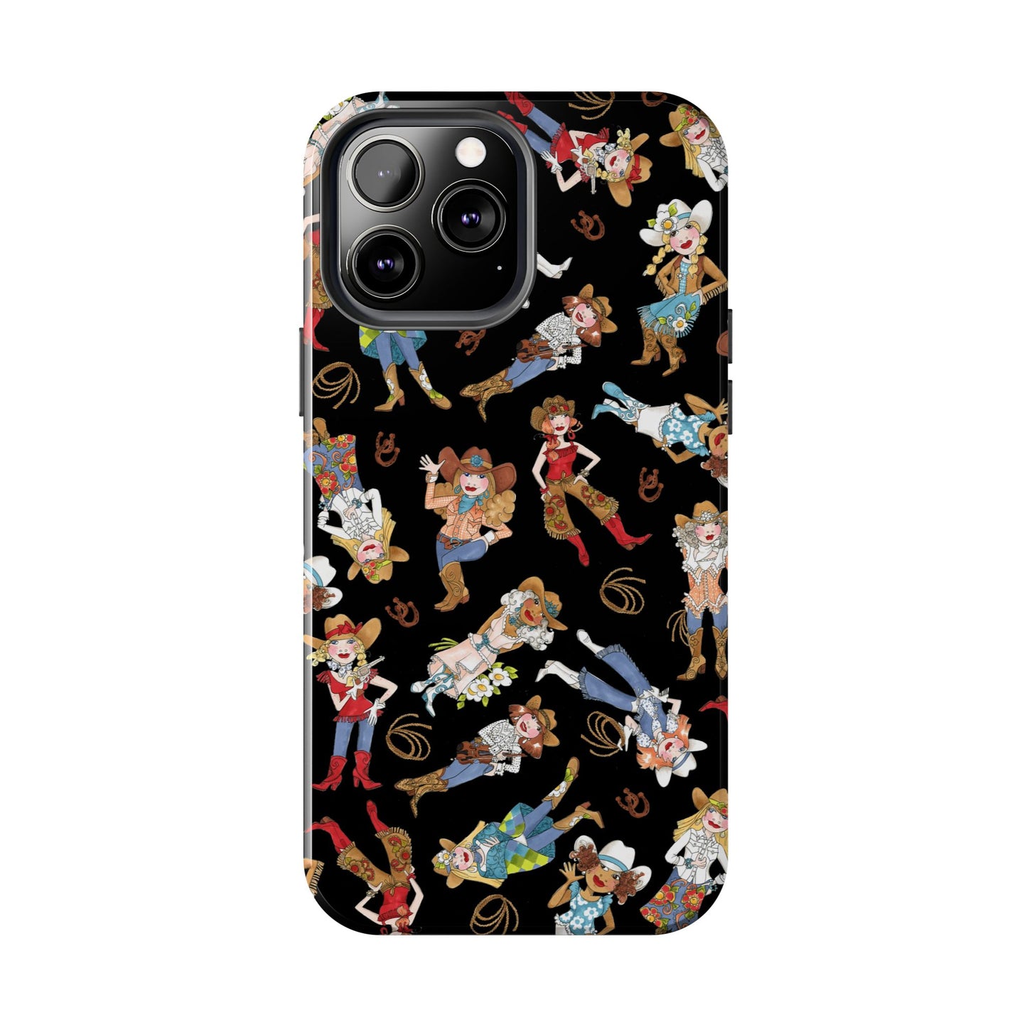 Tossed Cowgirls Black Phone Case