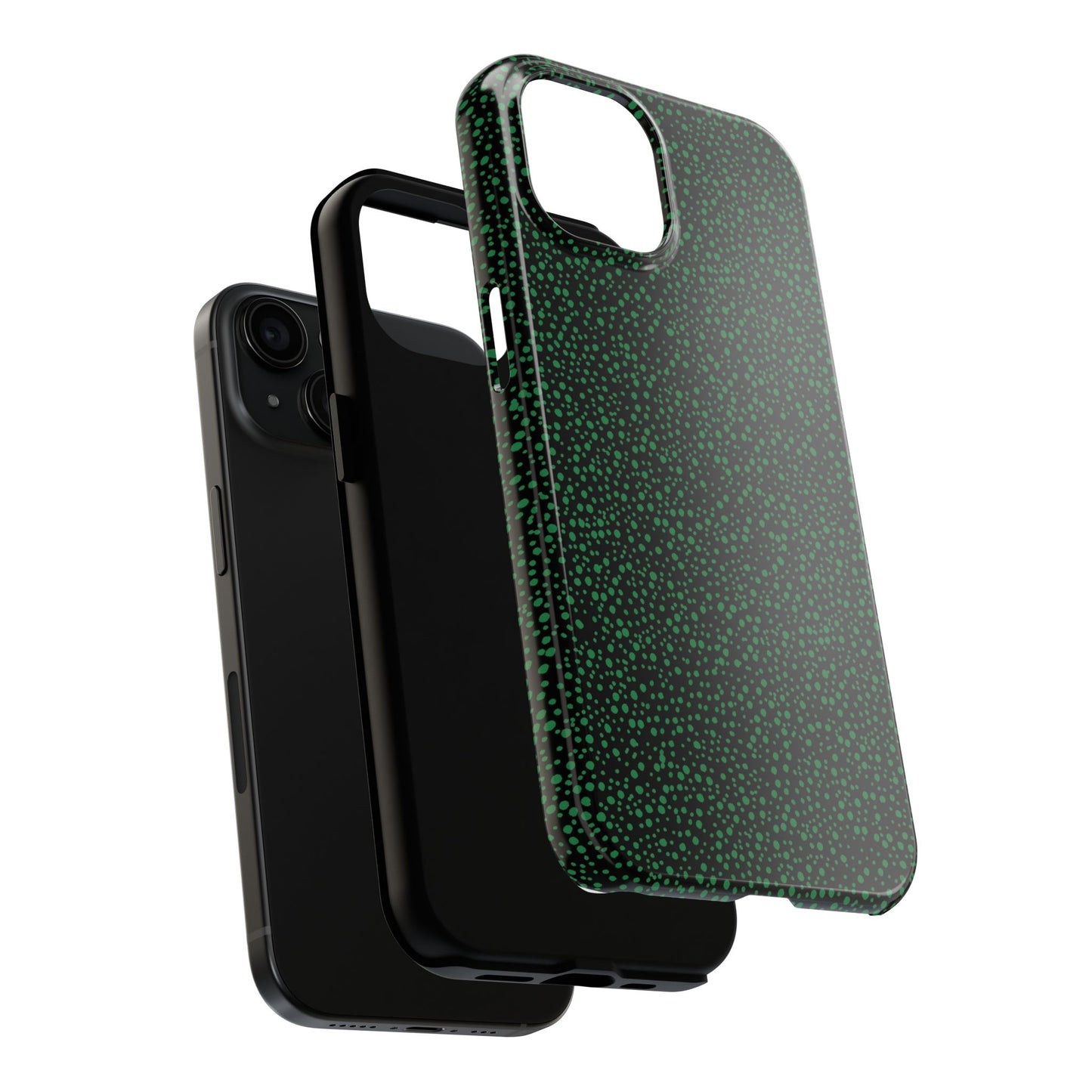 Confetti Black / Green Phone Case