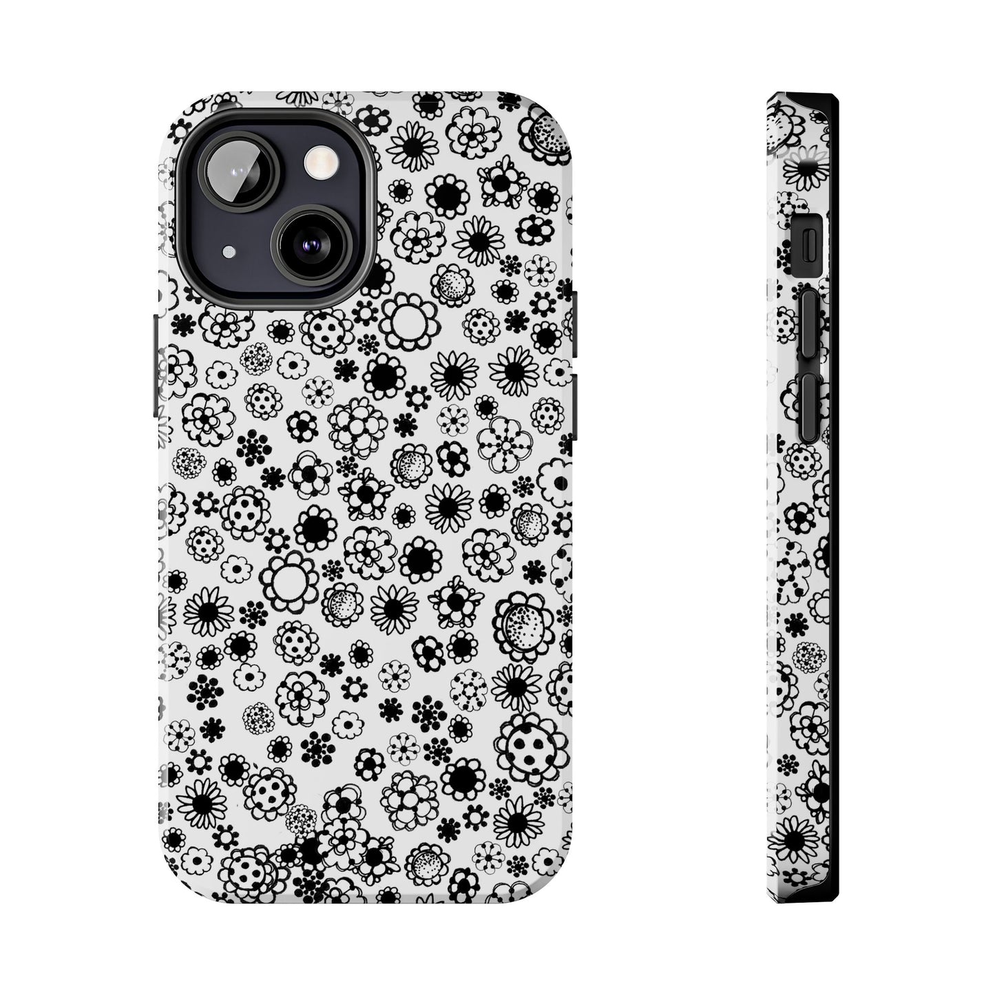 Posie Dots White / Black Phone Case
