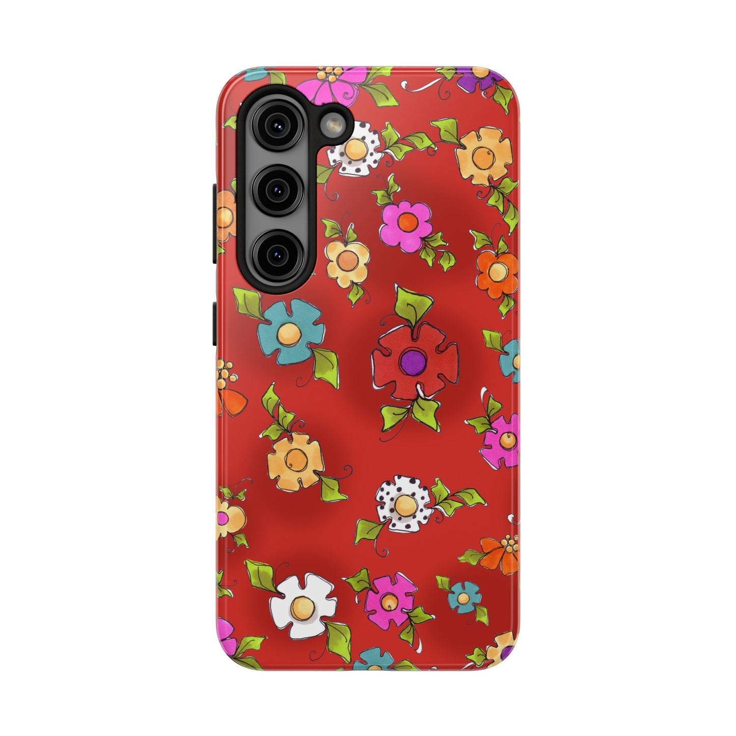 Happy Blooms Red Phone Case