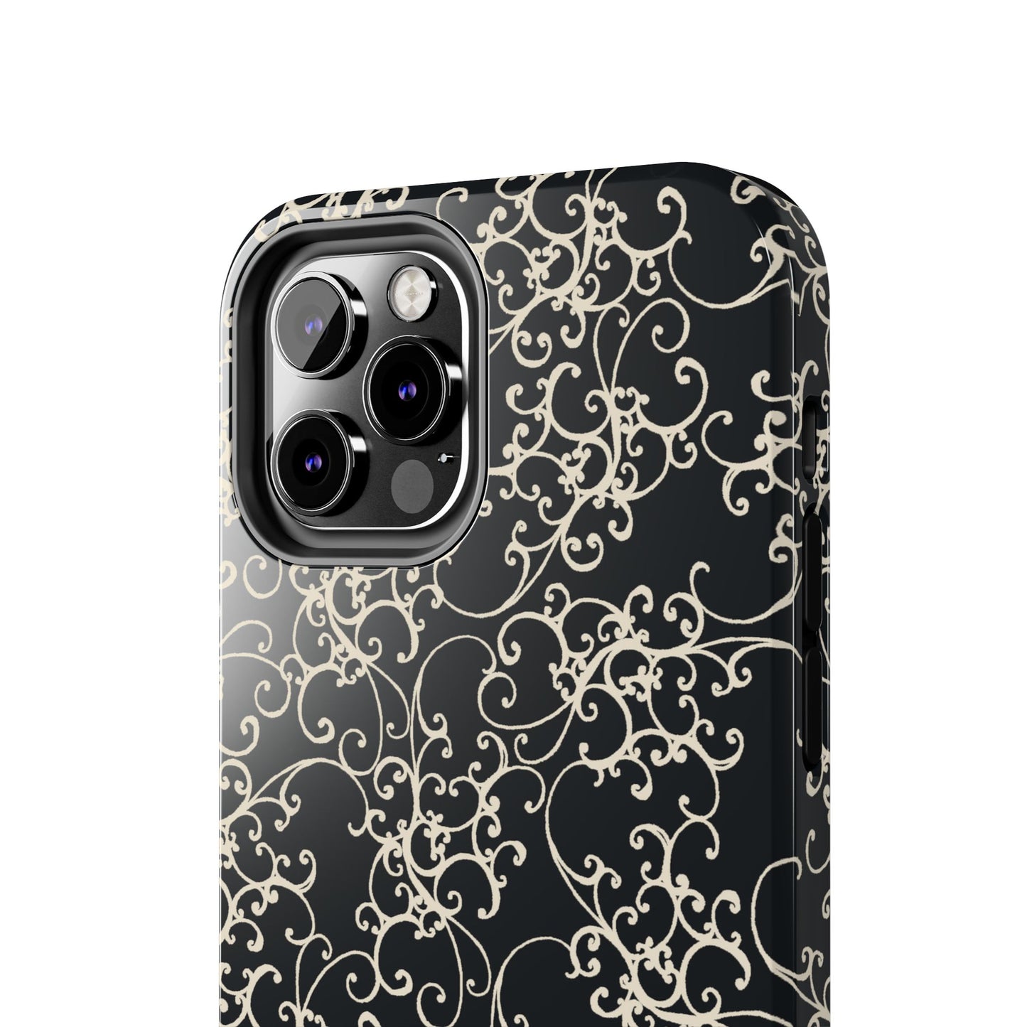 Elegant Scroll Black / Ivory Phone Case