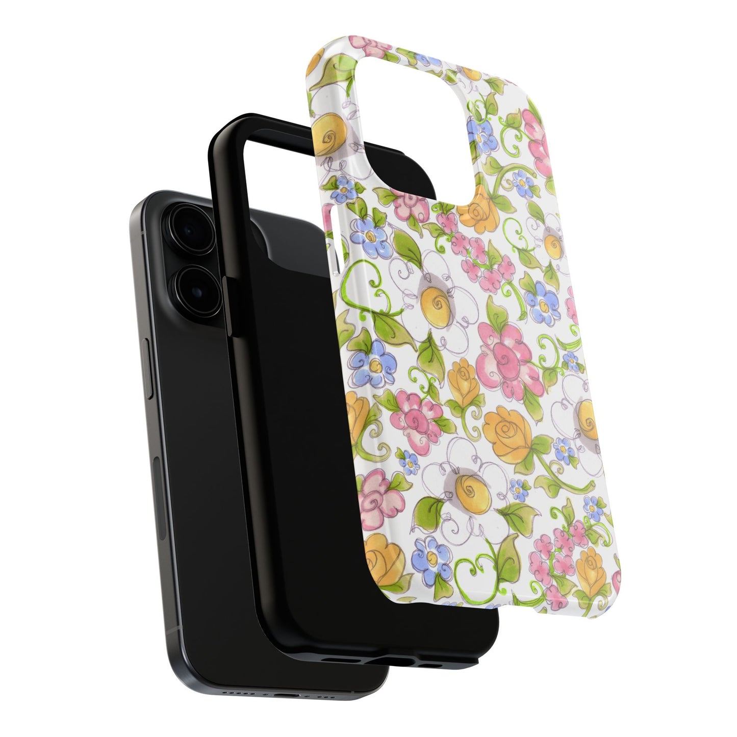 Flower Frolic White Phone Case