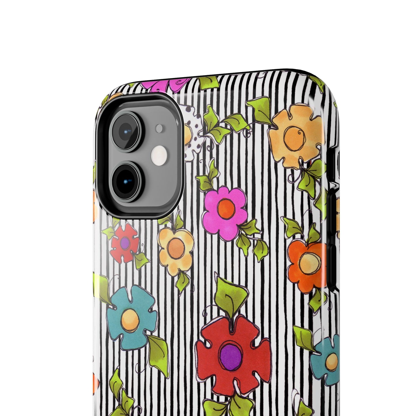 Dog Blooms White / Black Phone Case