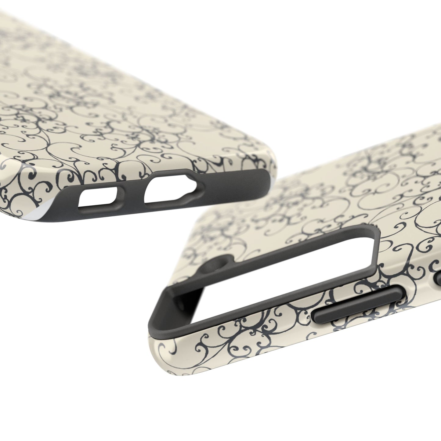 Elegant Scroll Ivory / Black Phone Case