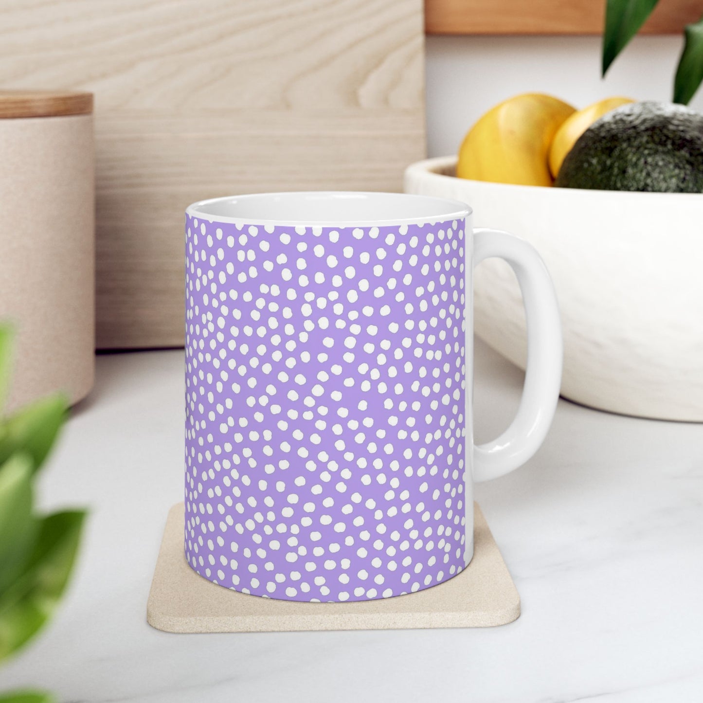Bitty Dots Lilac / White Cup