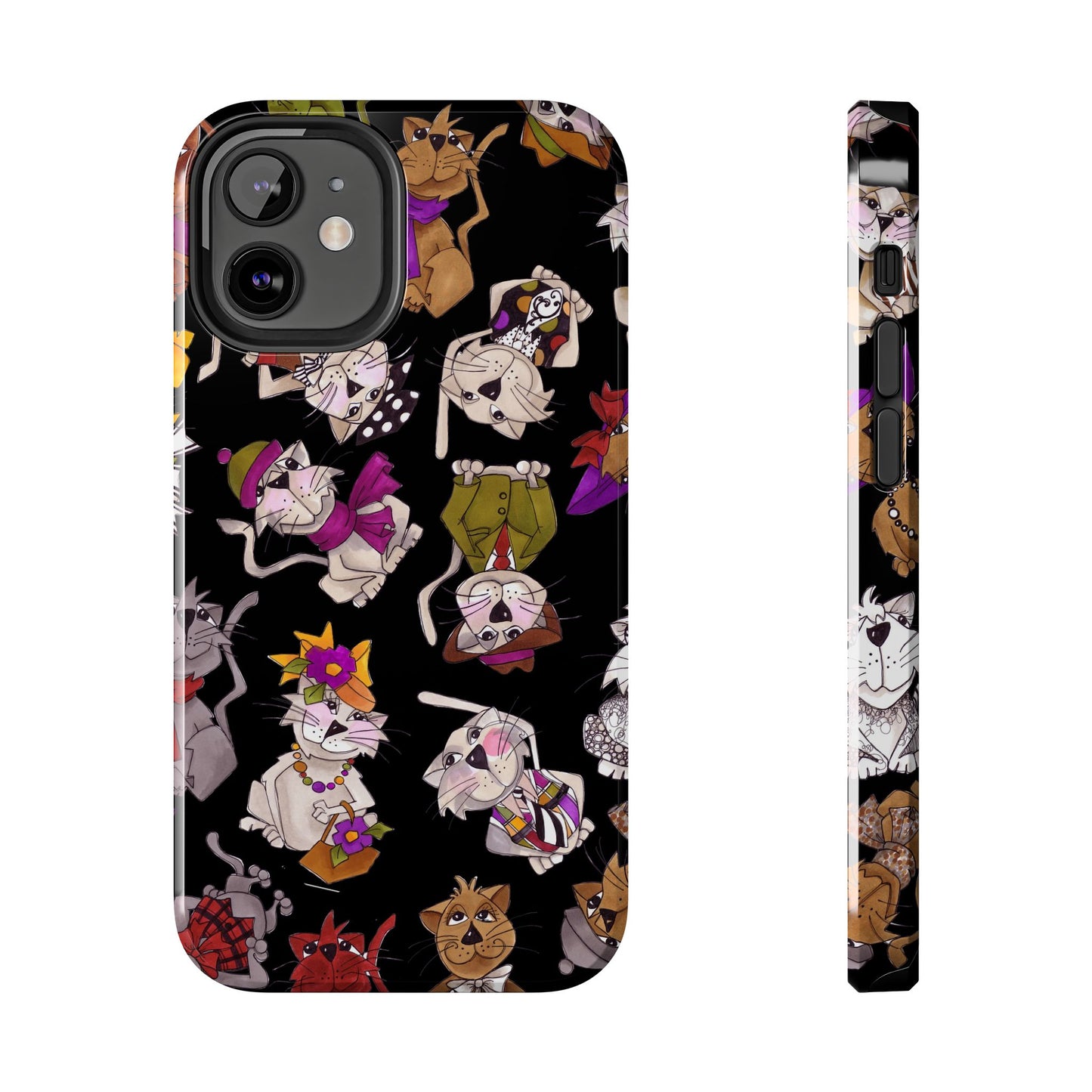 Spice Cats Tossed Black Phone Case