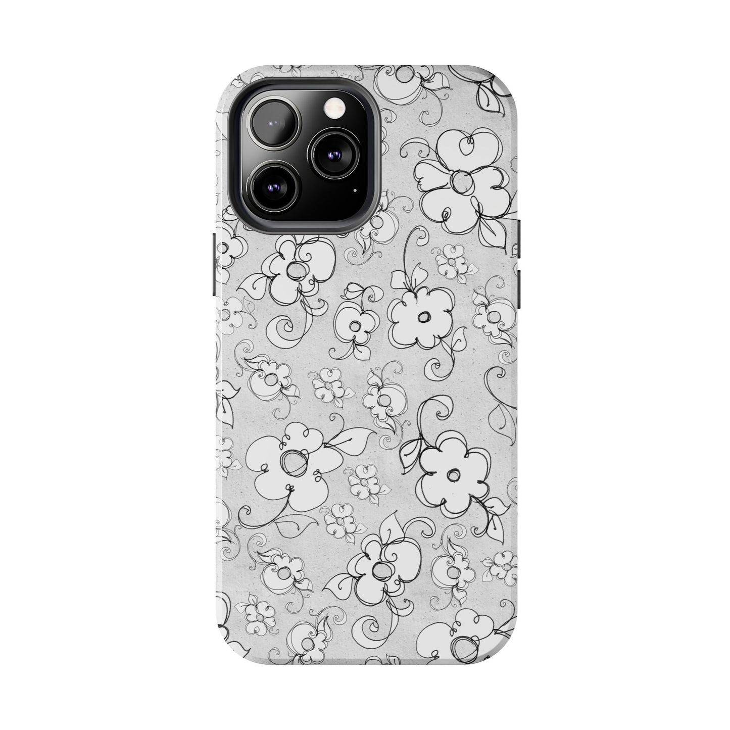 Lady Flowers Silver Phone Case