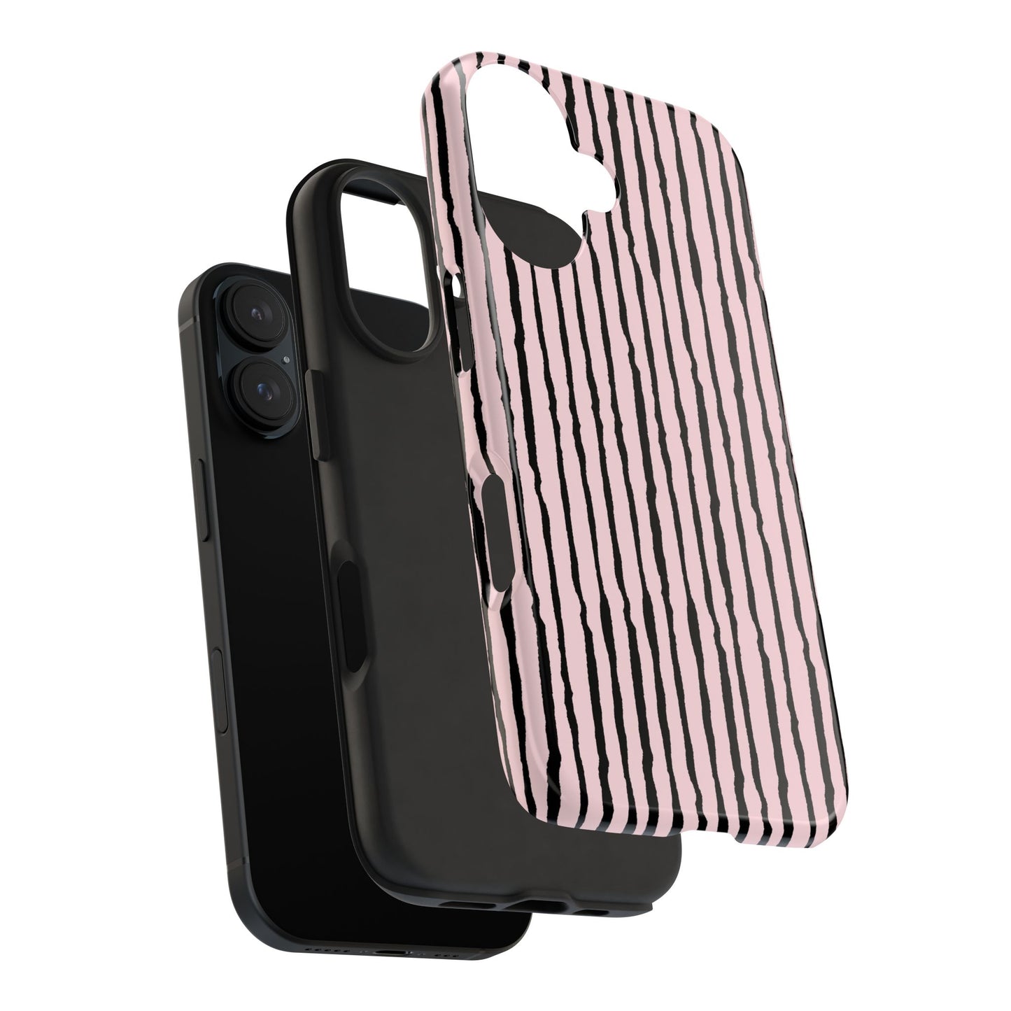 Sorta Stripe Light Pink / Black Phone Case