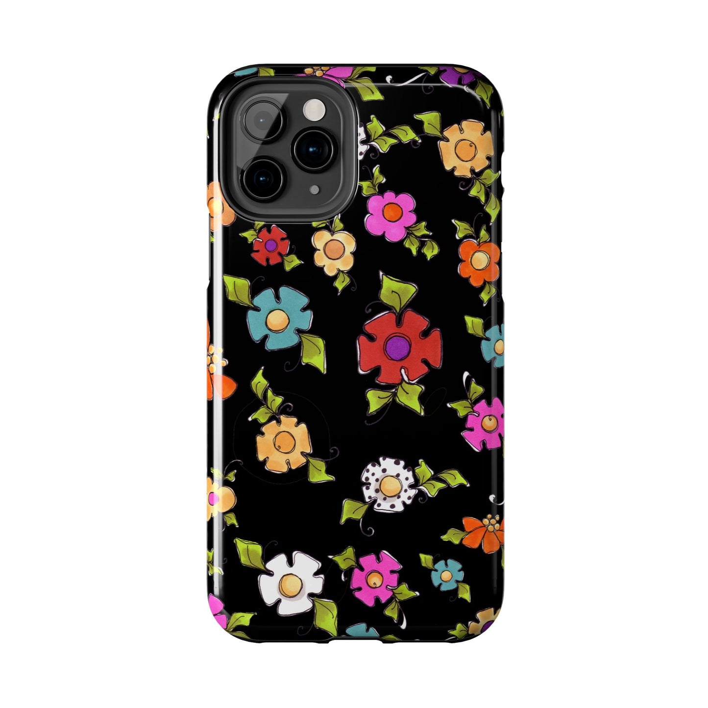 Dog Blooms Black Phone Case