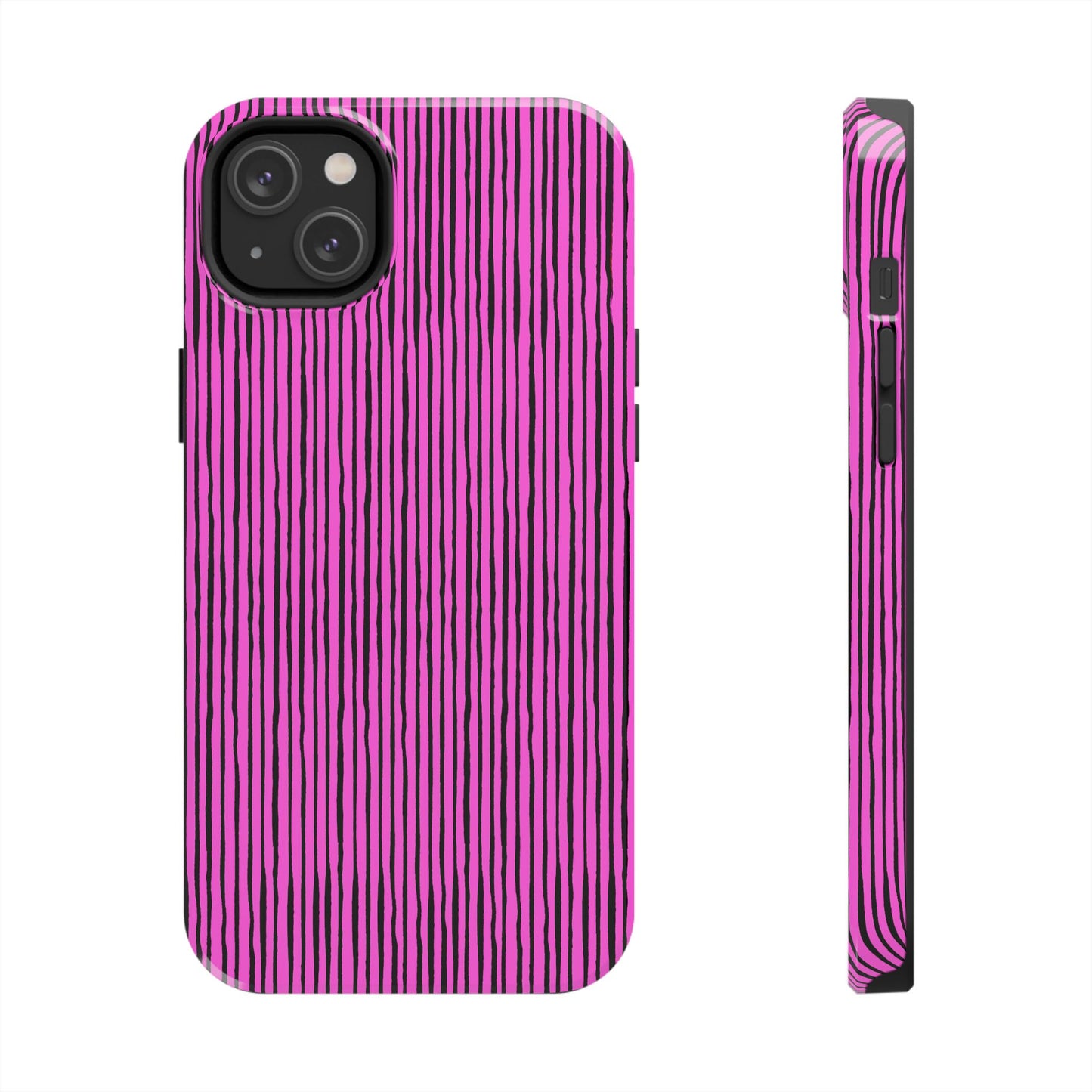 Quirky Pin Stripe Pink / Black Phone Case