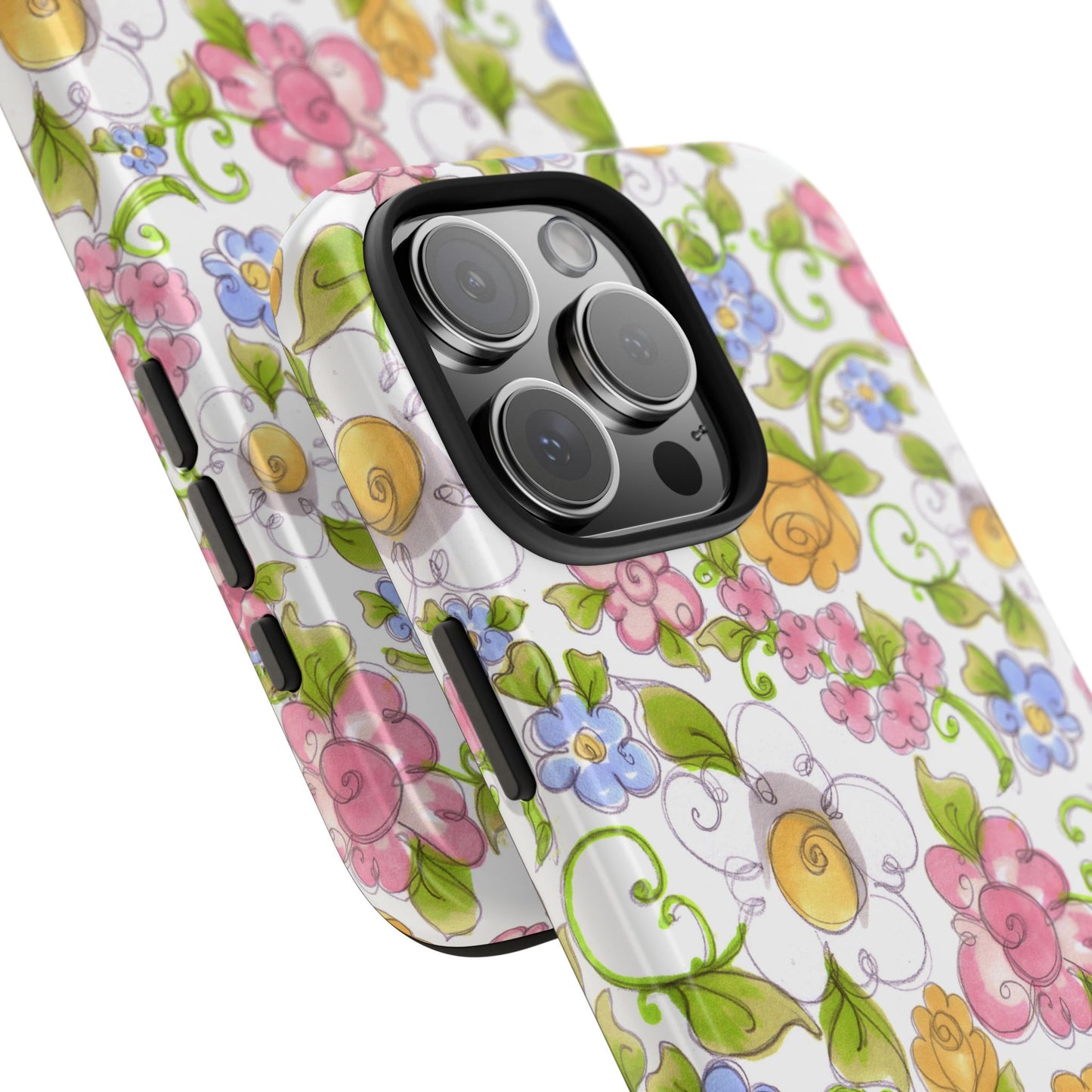 Flower Frolic White Phone Case