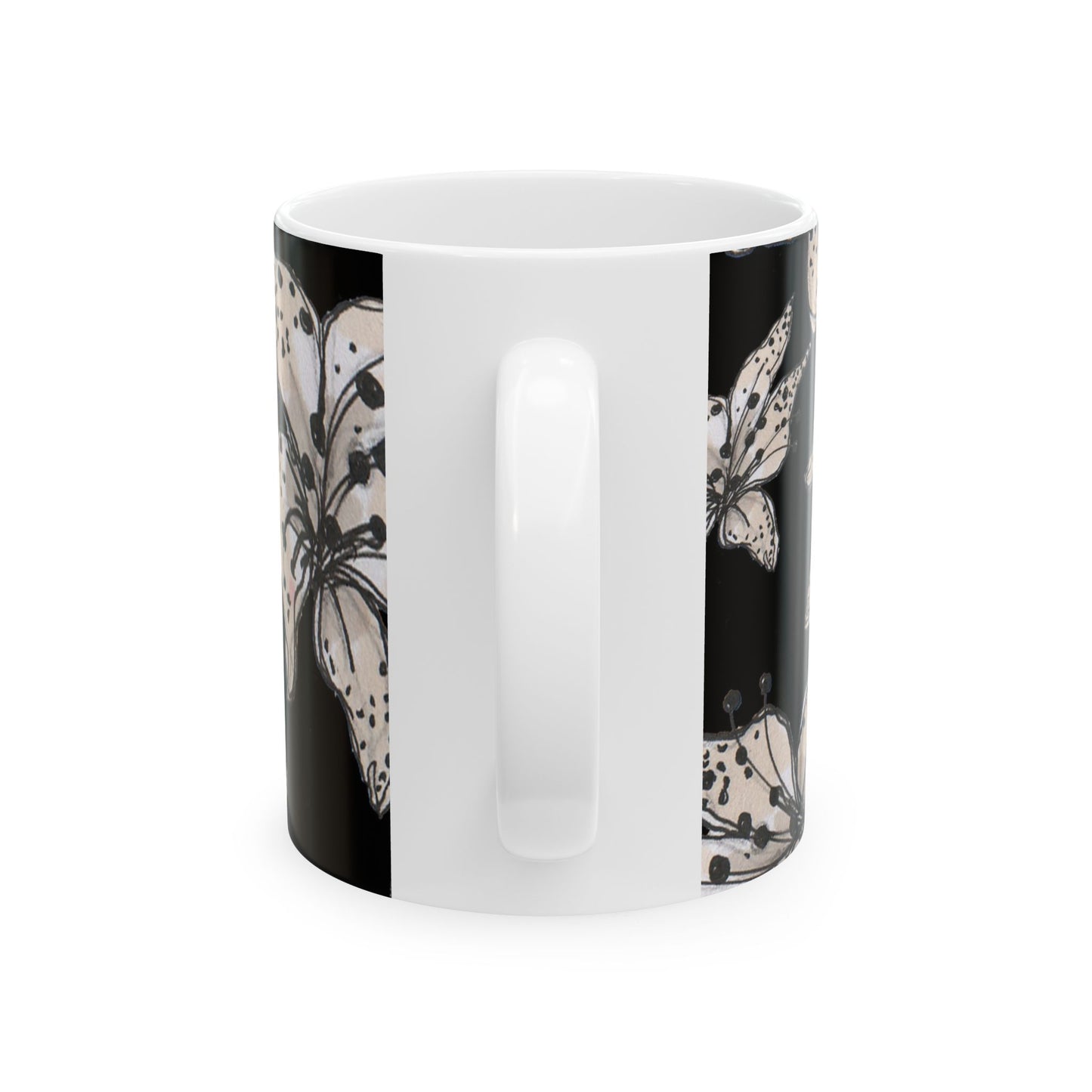Spotted Lilies Black Cup
