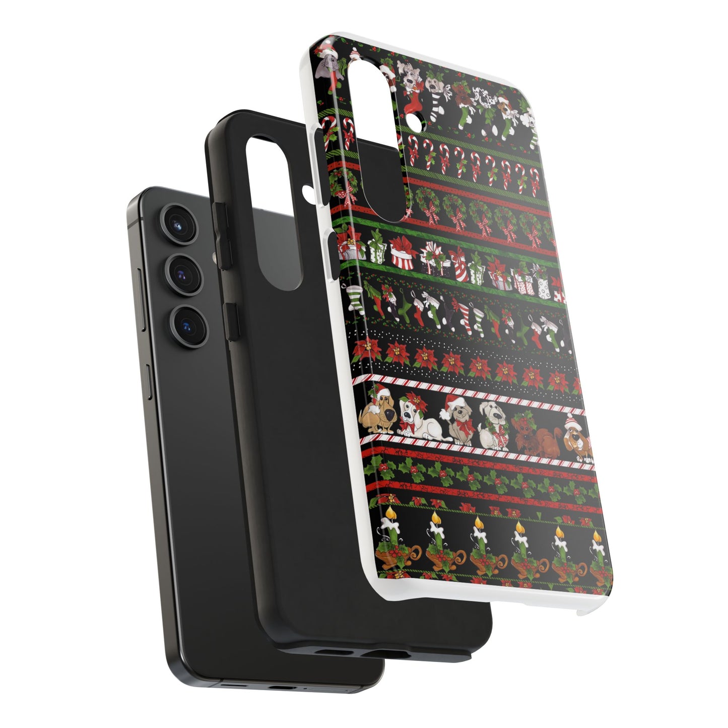 Holiday Borders Black Phone Case