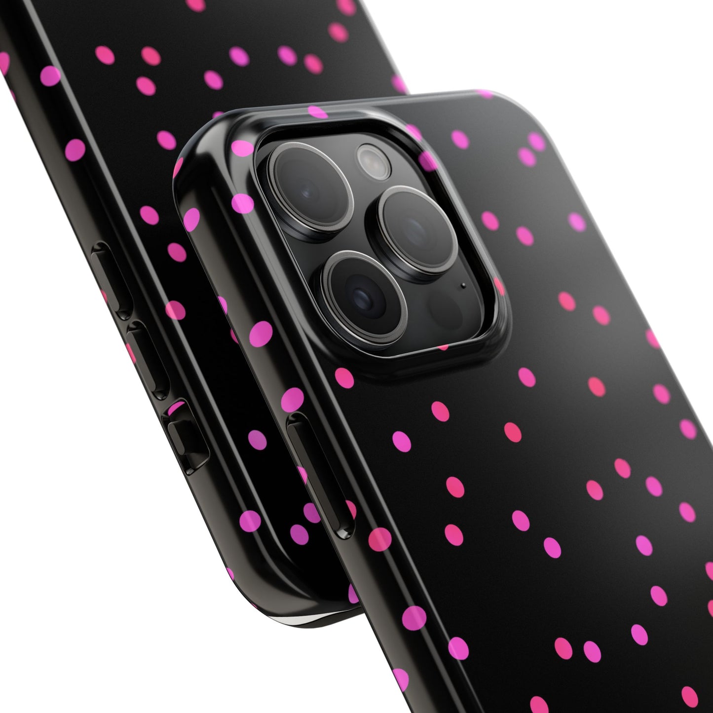 Space Dots Black / Cerise Phone Case