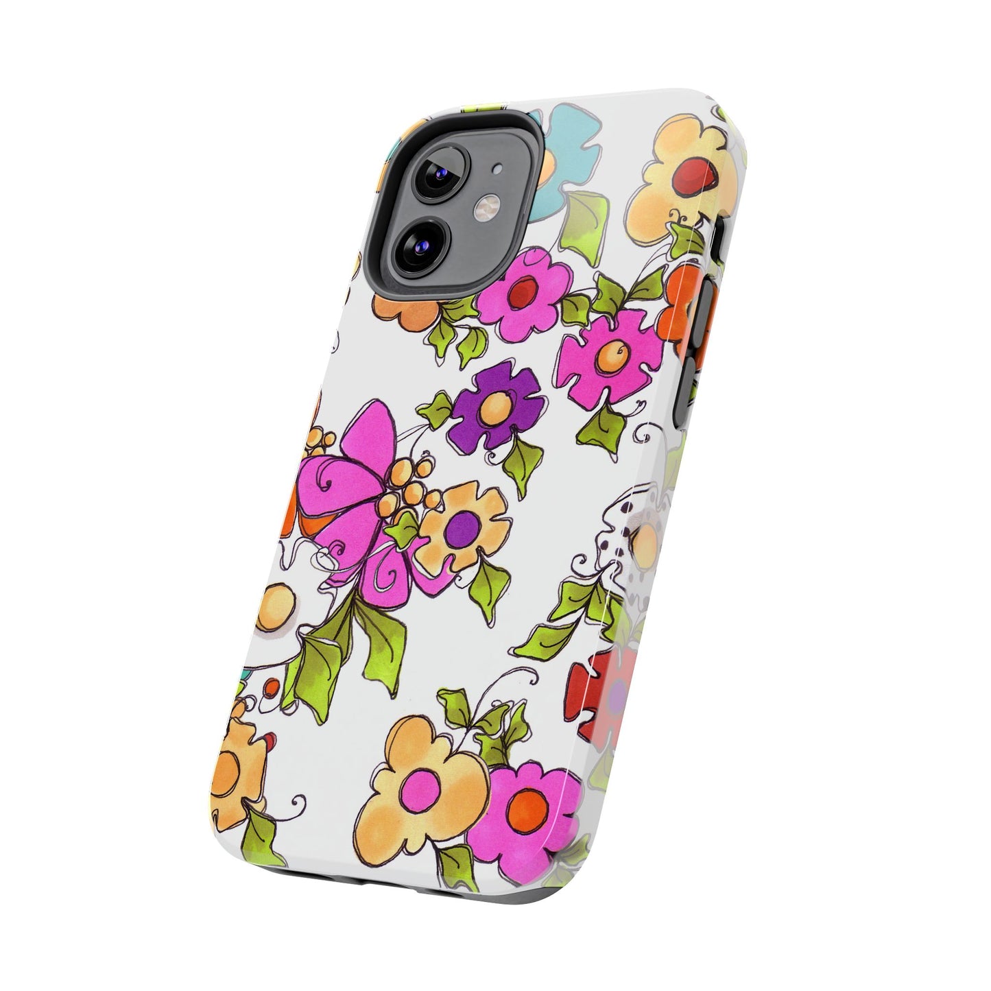 Happy Blooms White Phone Case