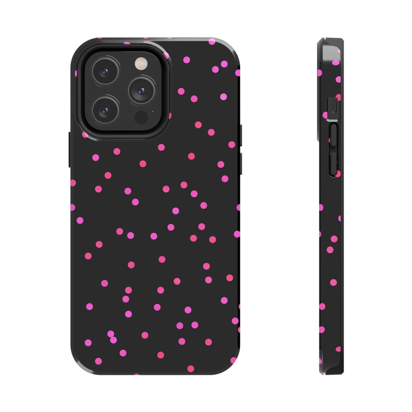 Space Dots Black / Cerise Phone Case