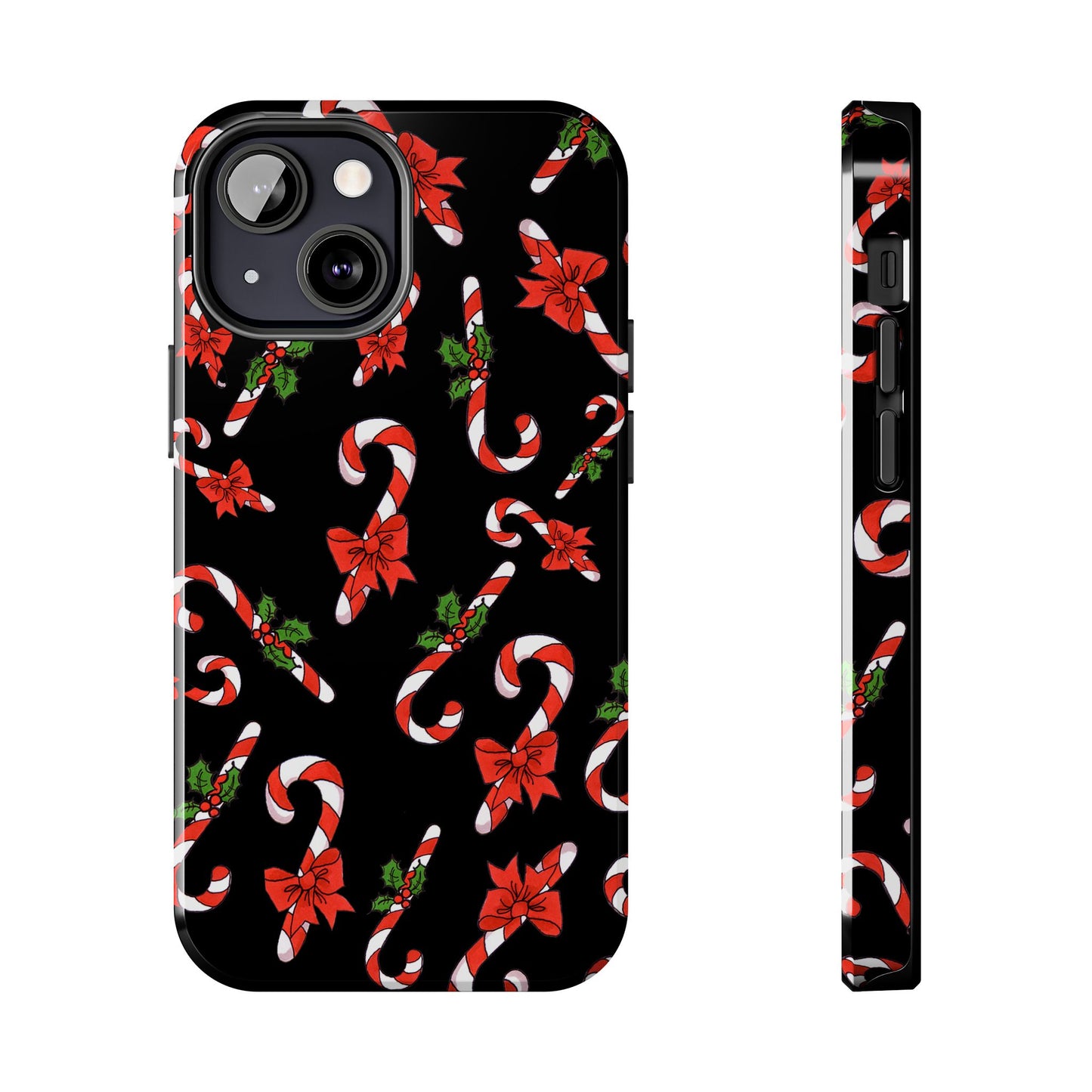 Candy Cane Crowd Black Phone Case