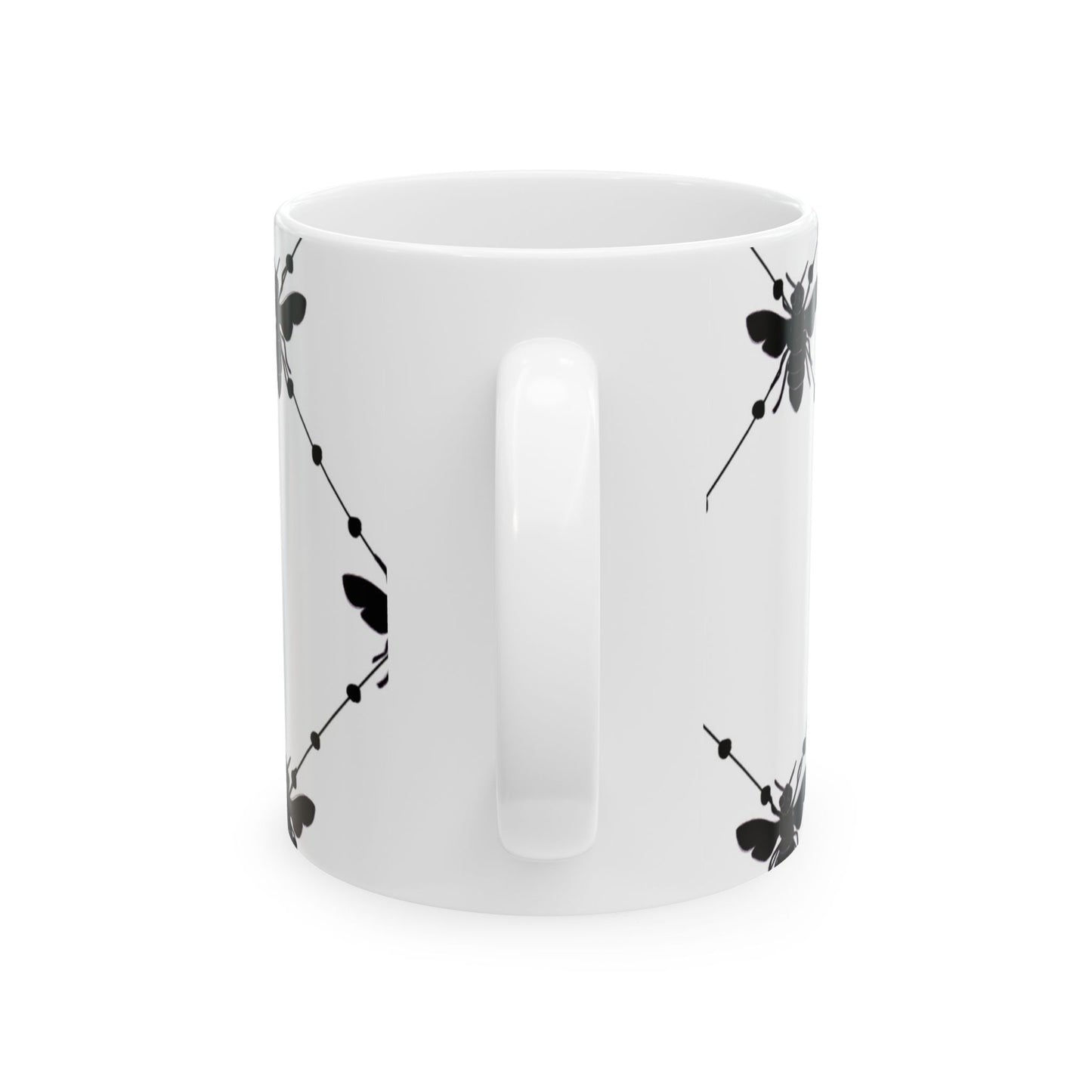 Beaded Bees White Cup