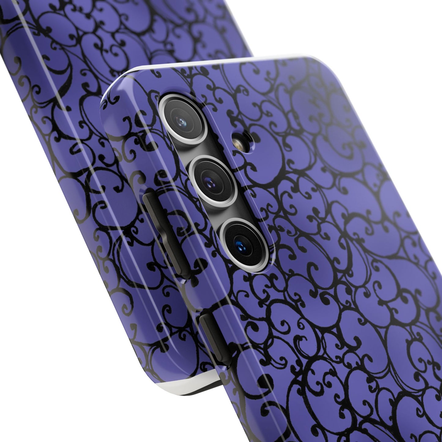 Scrollie Violet / Black Phone Case