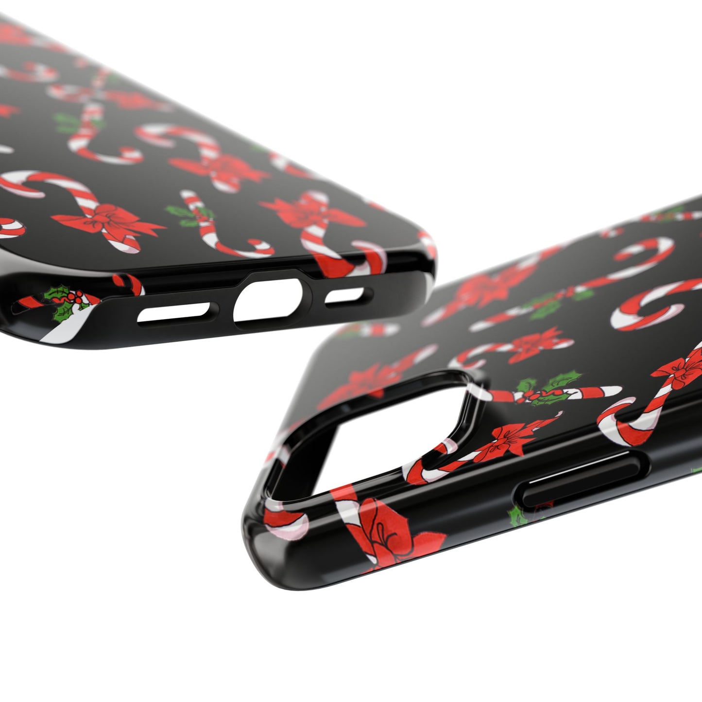 Candy Cane Crowd Black Phone Case