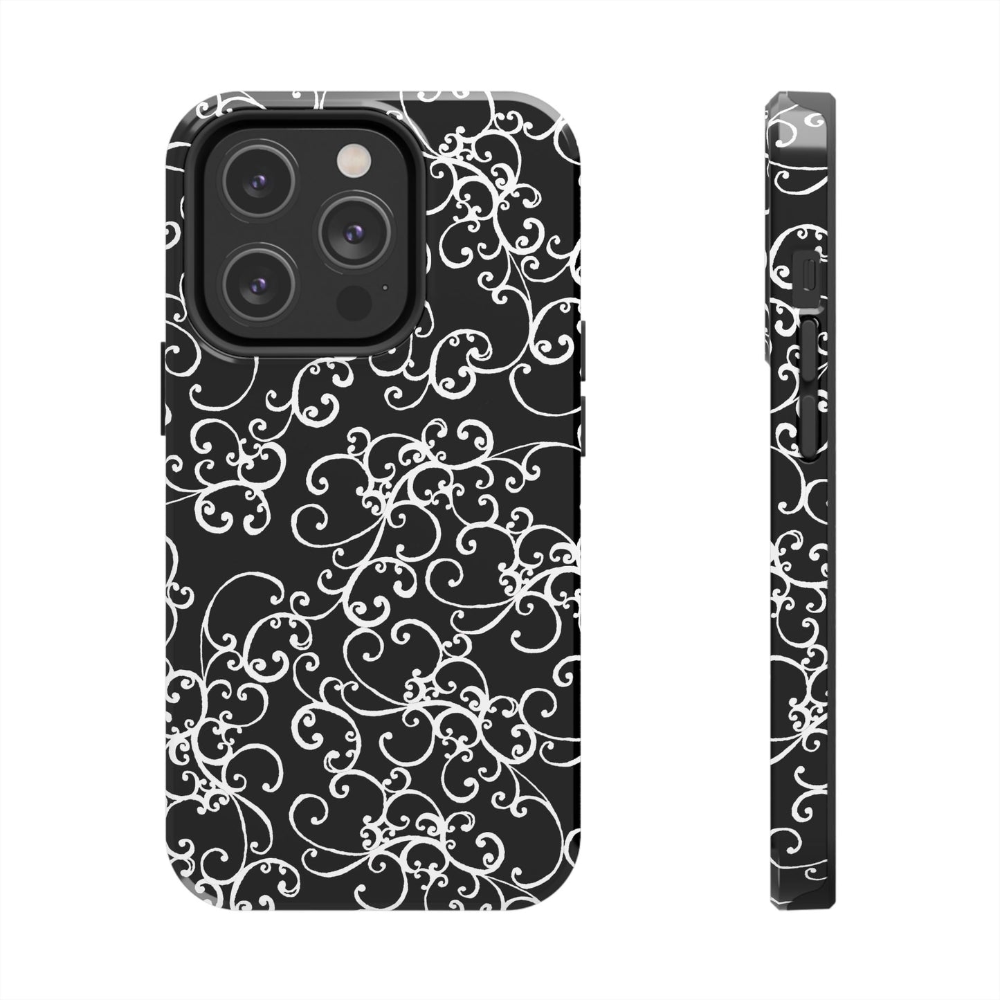 Elegant Scroll Black / White Phone Case