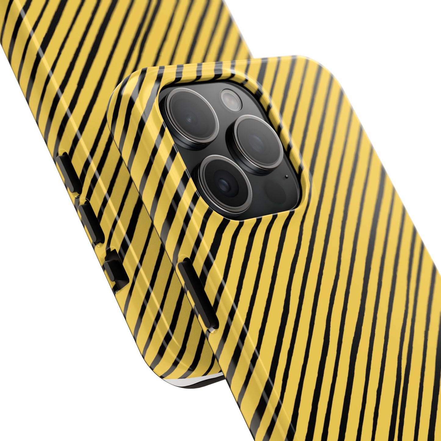 Quirky Bias Stripe Yellow / Black Phone Case