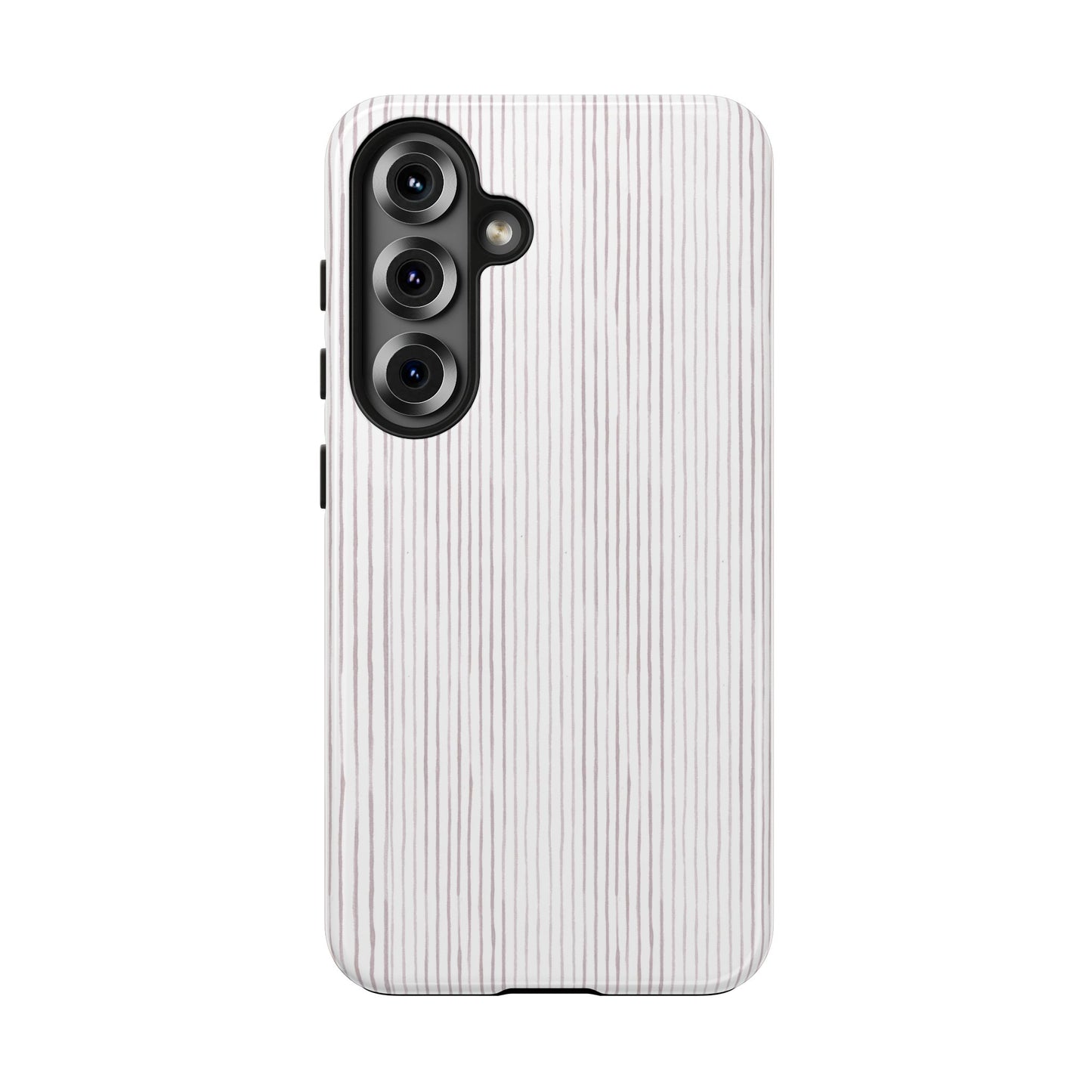 Happy Stripe White / Silver Phone Case