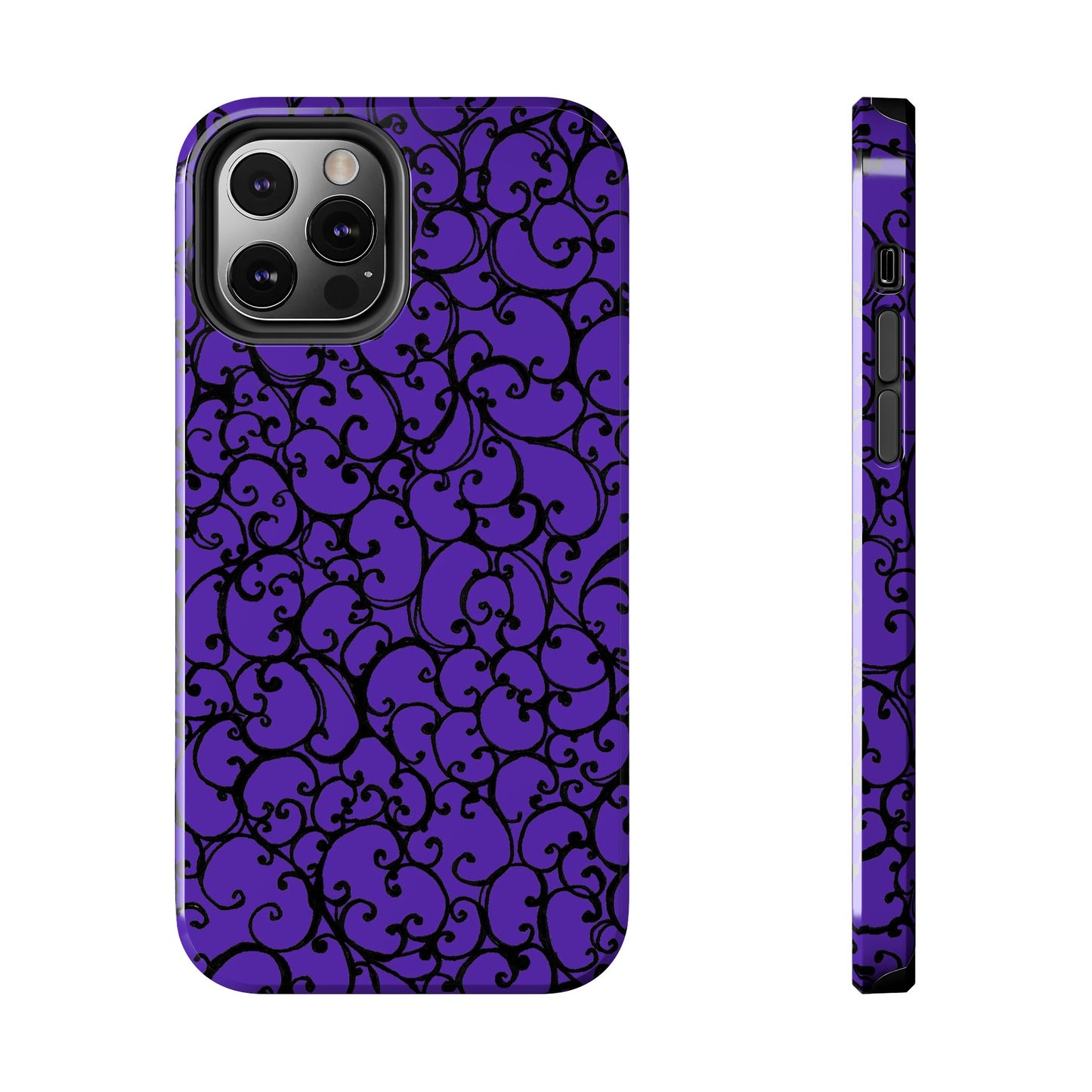 Scrollie Blue / Black Phone Case