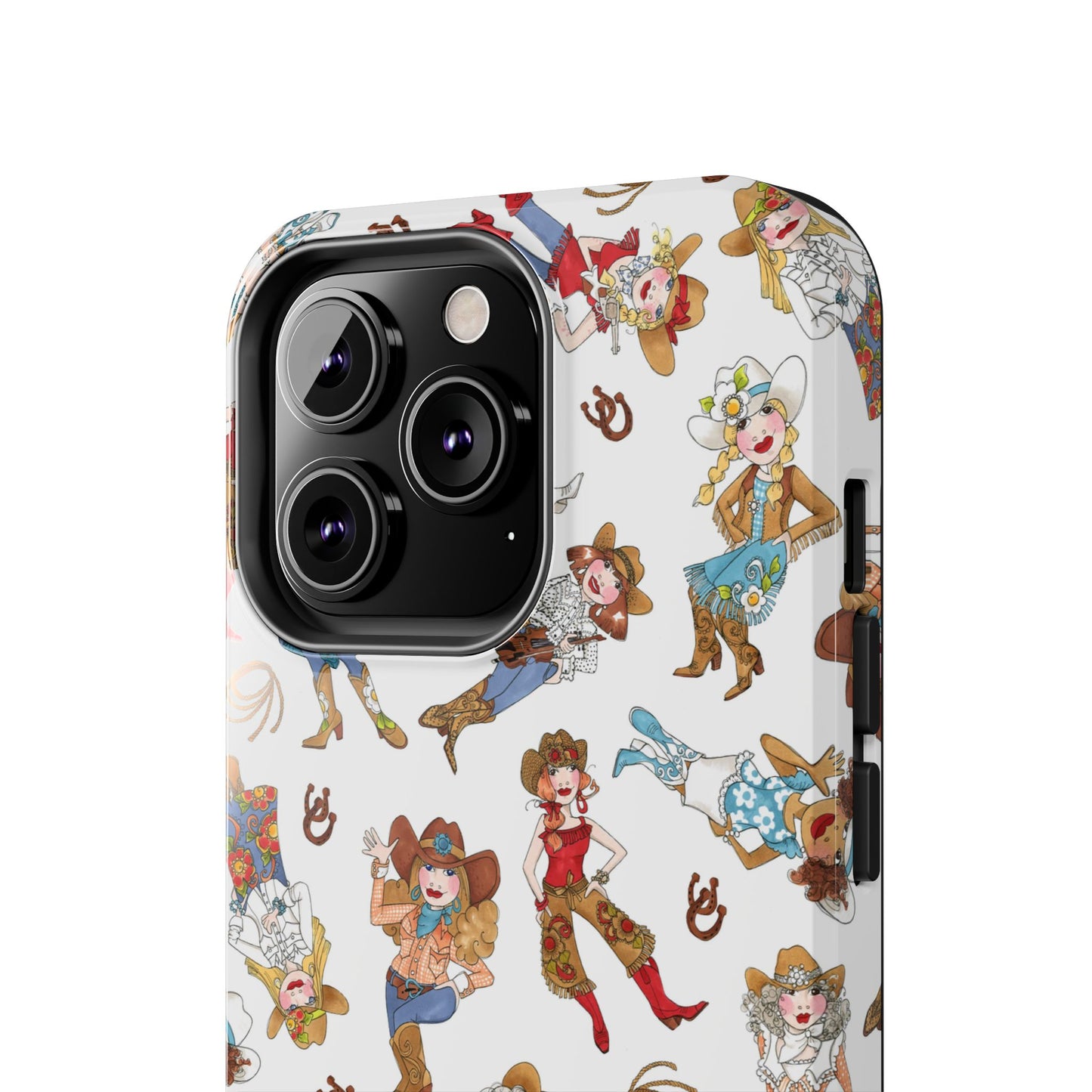 Tossed Cowgirls White Phone Case