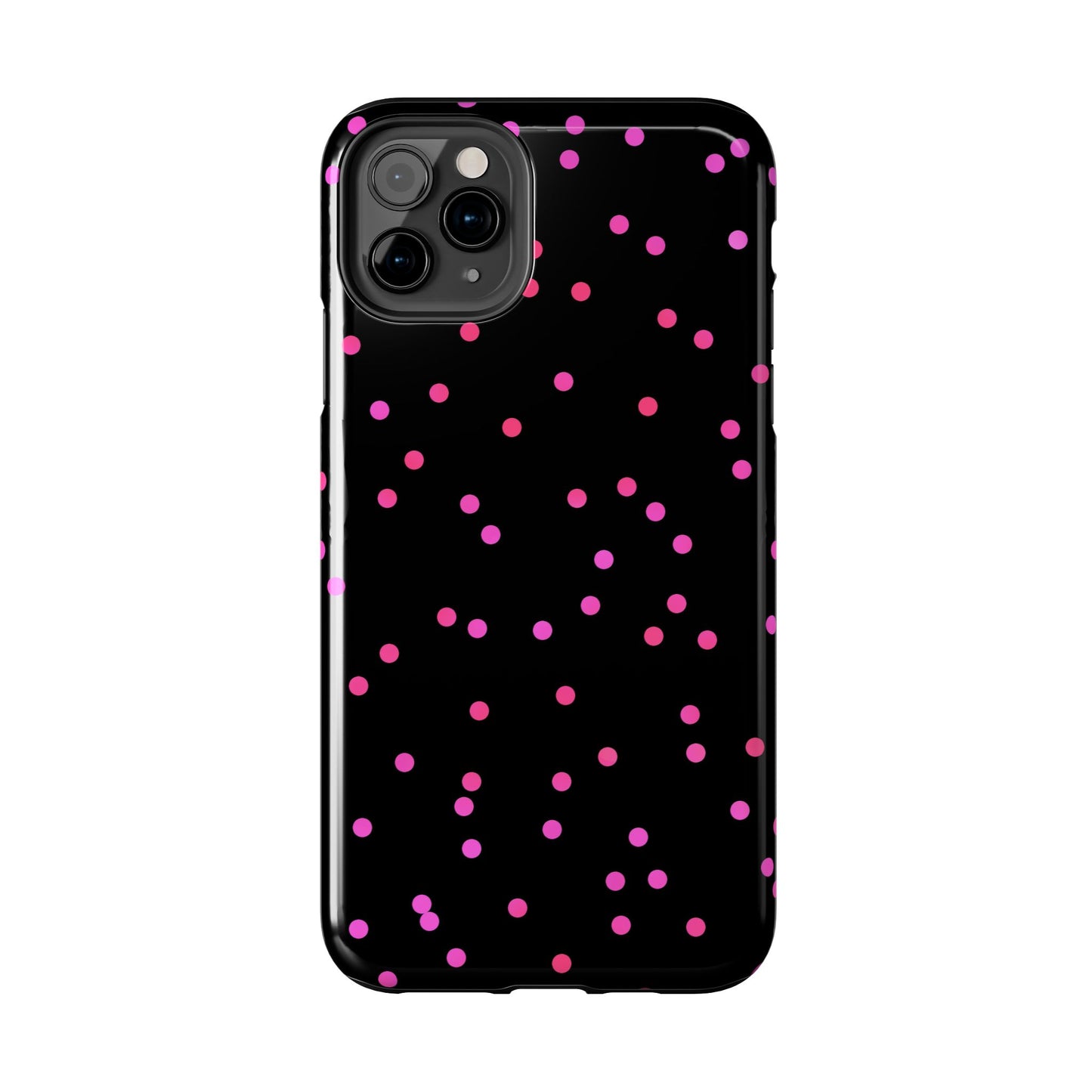 Space Dots Black / Cerise Phone Case