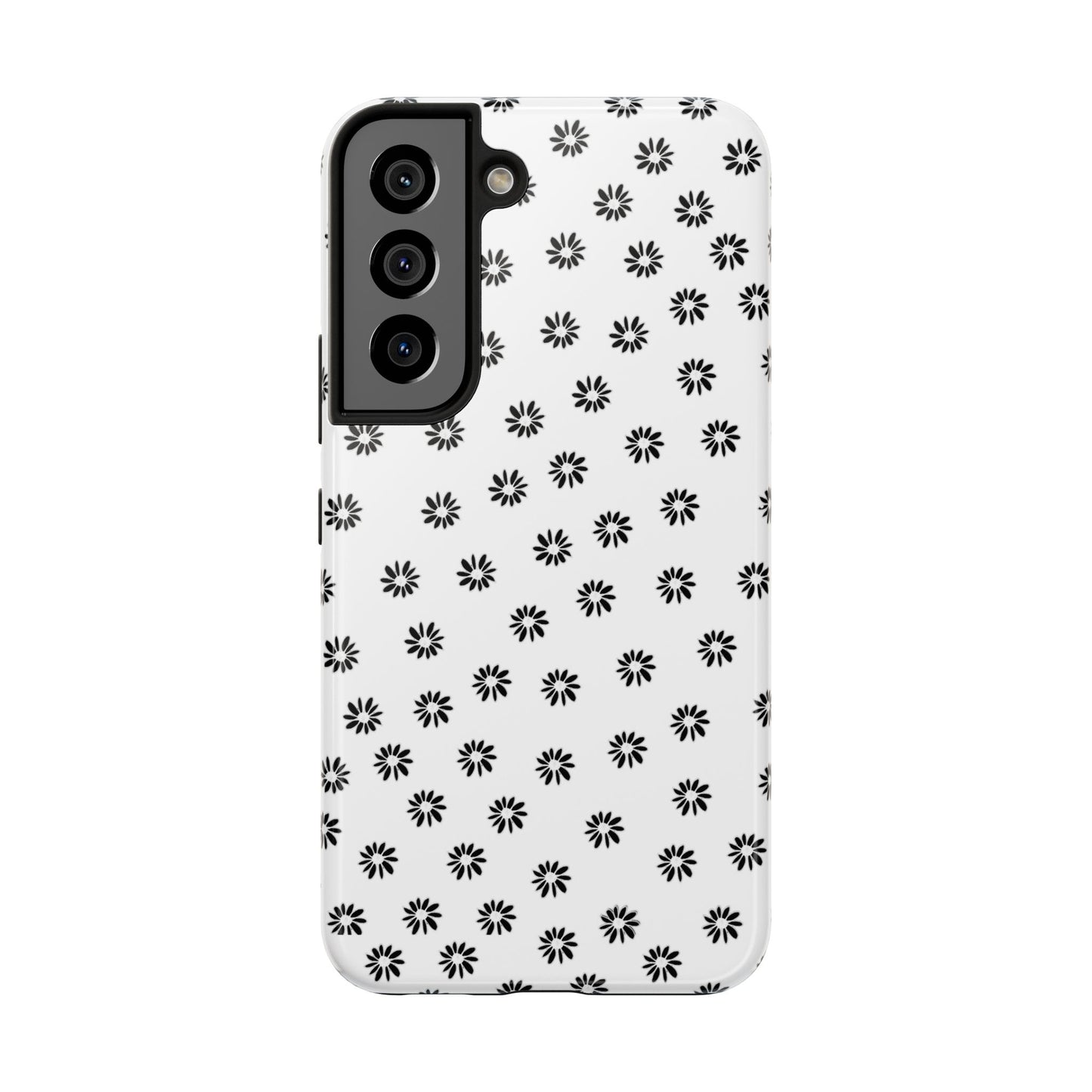 Daisy Dot White / Black Phone Case
