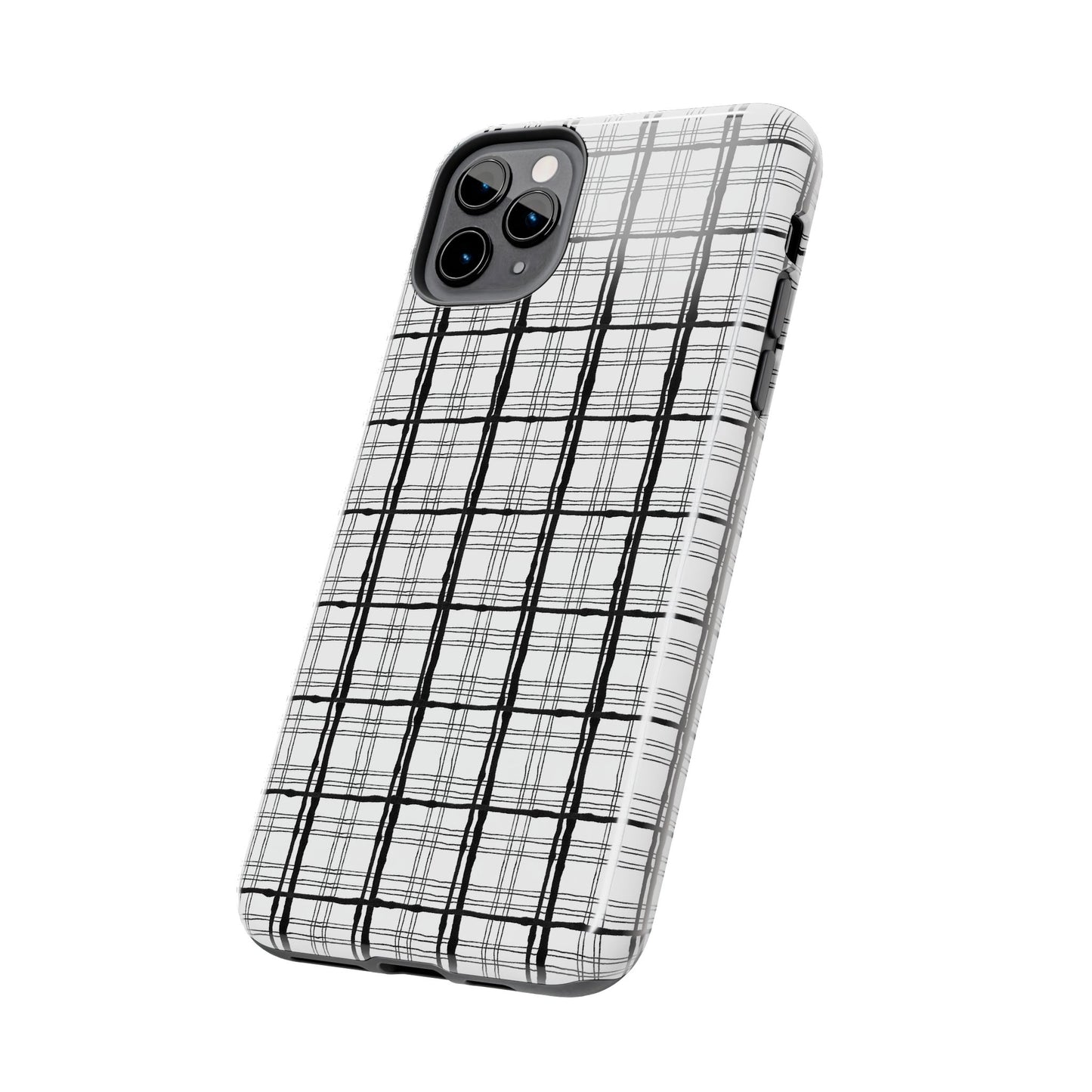 Sophistiplaid White / Black Phone Case
