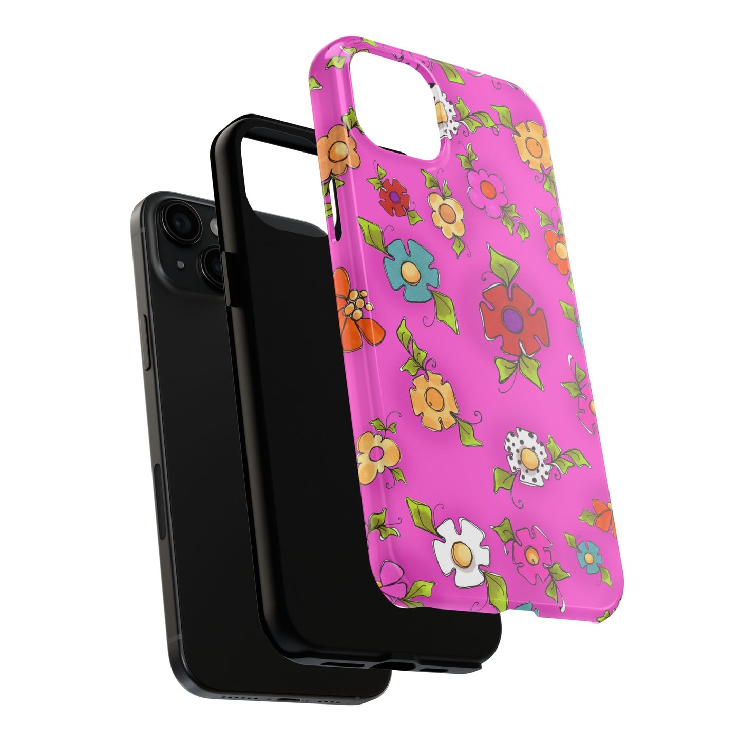 Happy Blooms Cerise Phone Case