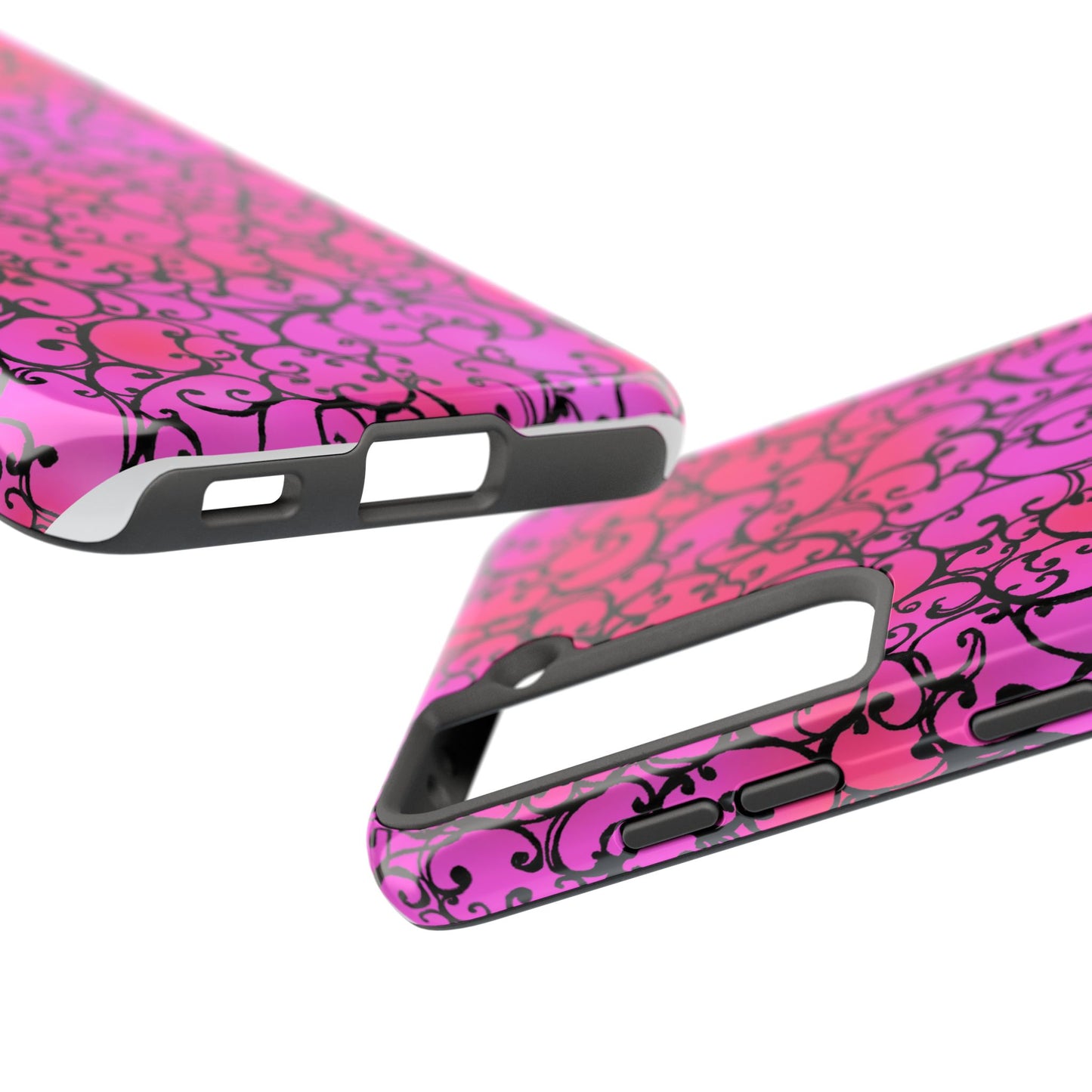 Scrollie Cerise / Black Phone Case