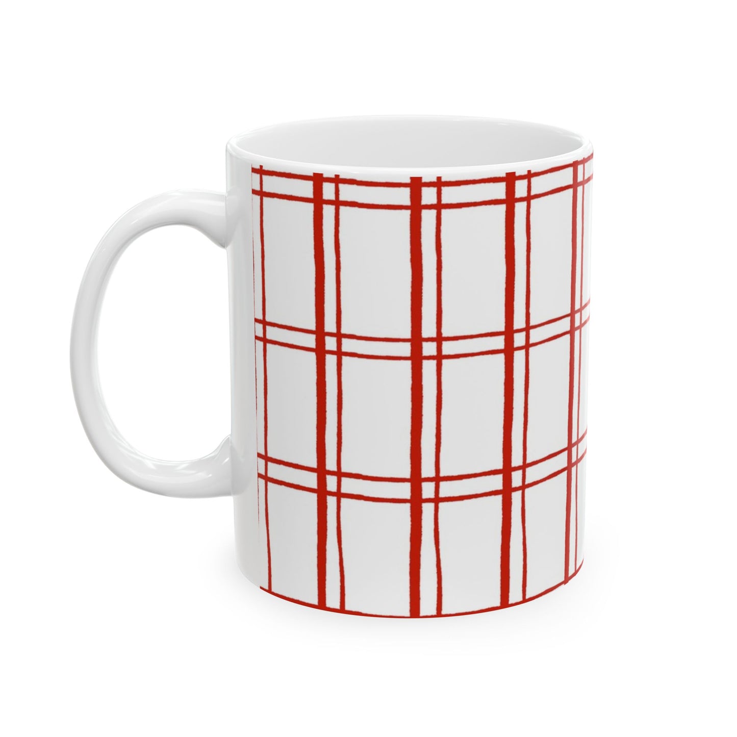 Kitchen Plaid White / Red Cup