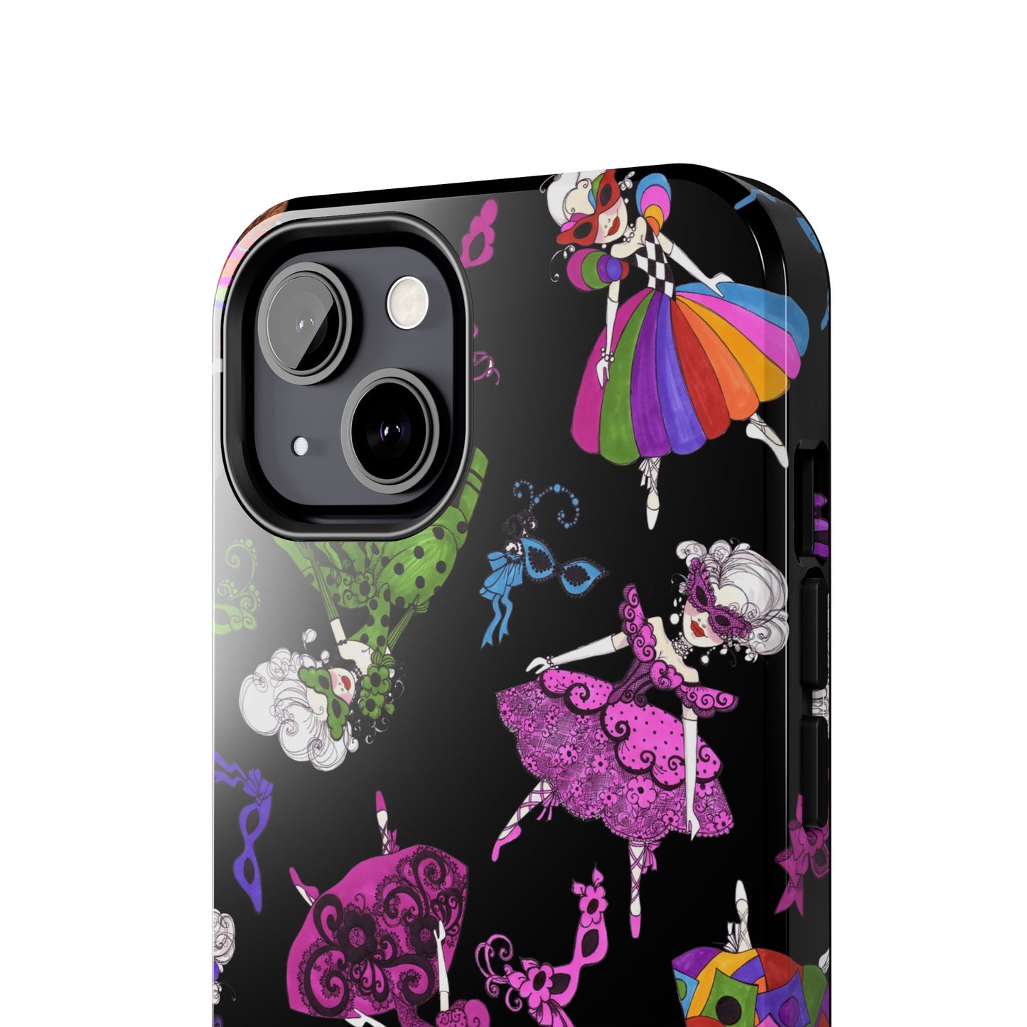 Tossed Masquerade Ladies Black Phone Case