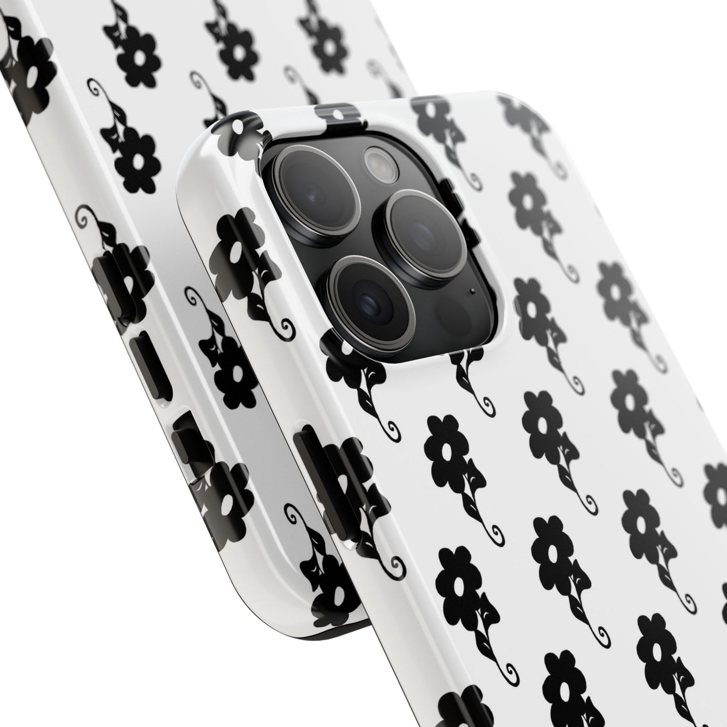 Flowers White / Black Phone Case