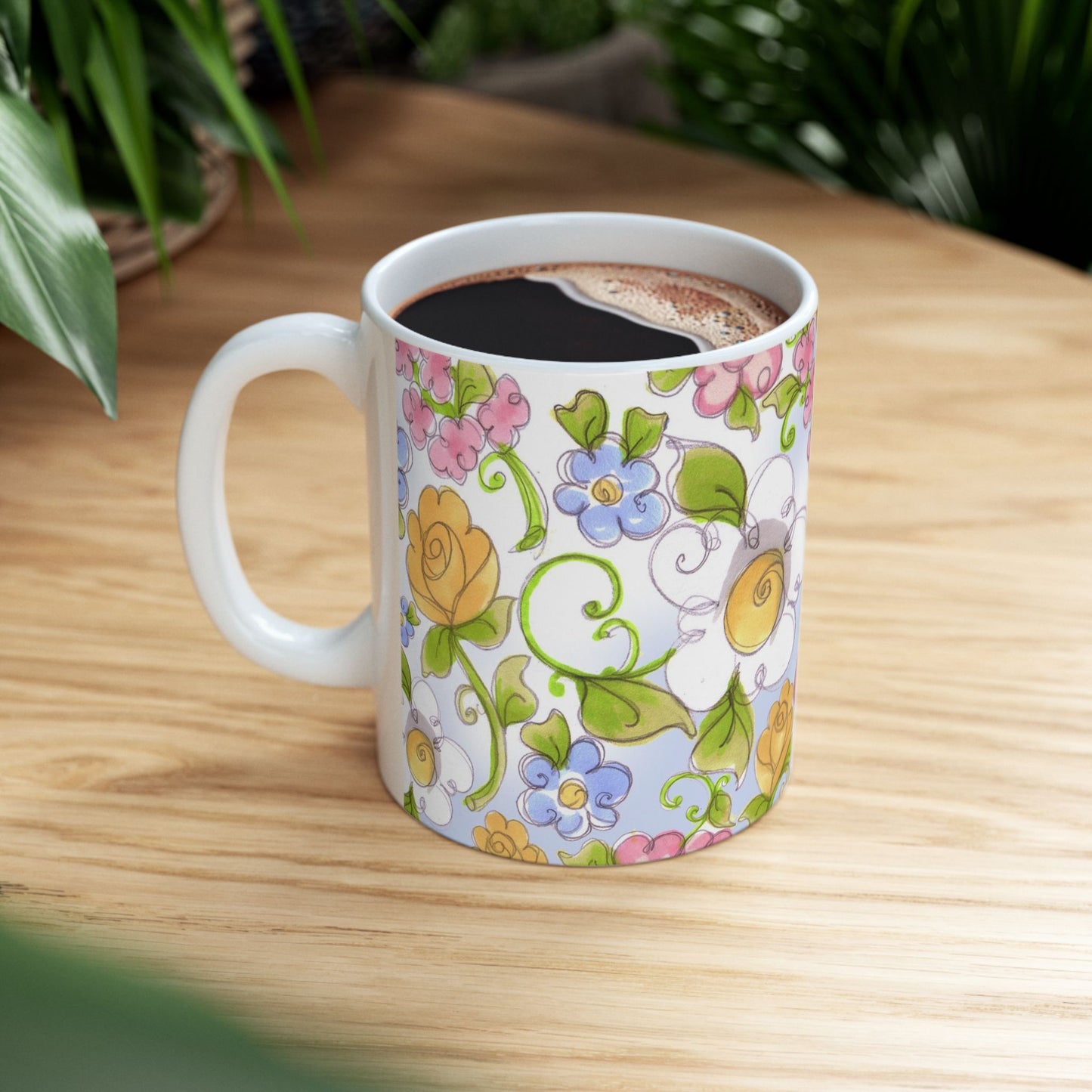 Flower Frolic Blue Cup