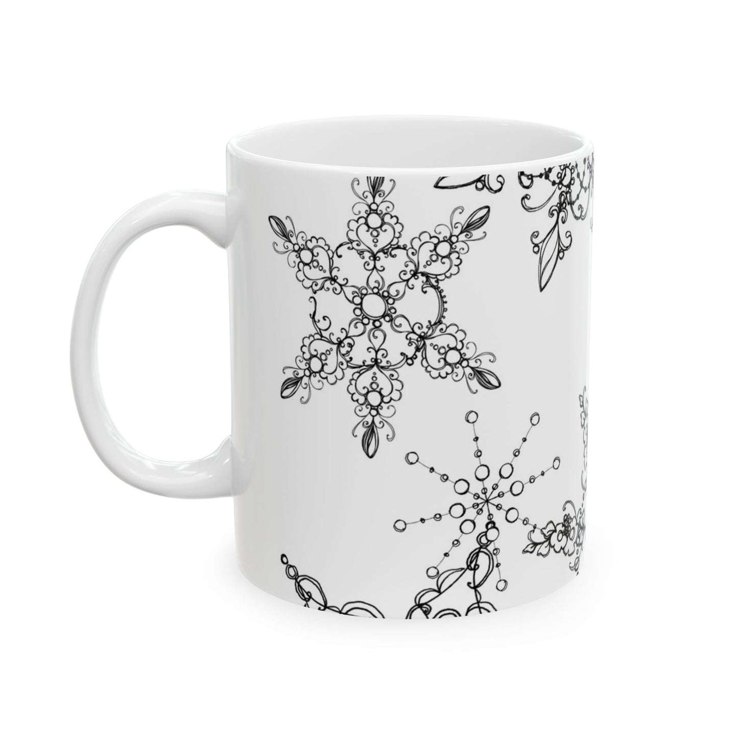 Random Flakes White Cup