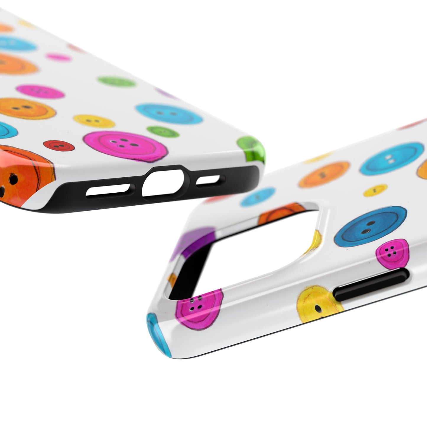 Button Dots White Phone Case