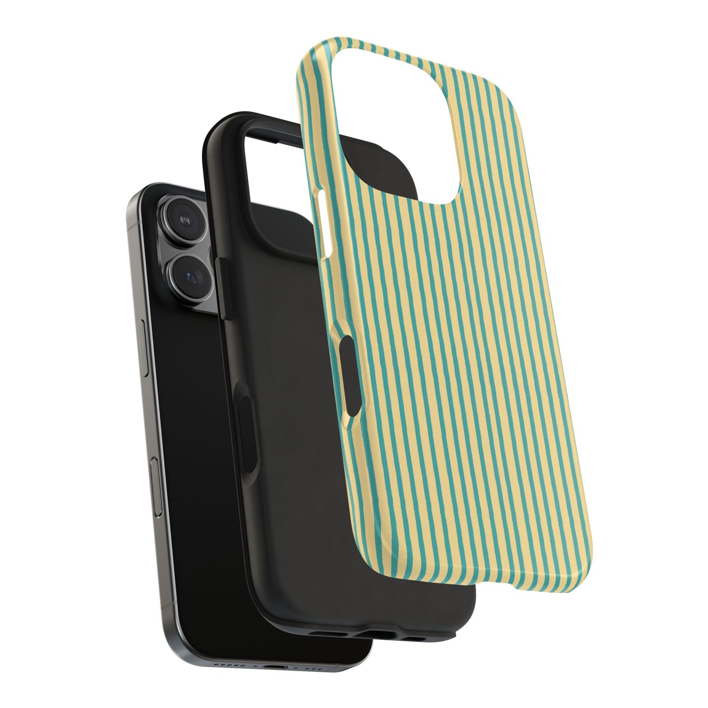 Stripe Yellow / Turquoise Phone Case