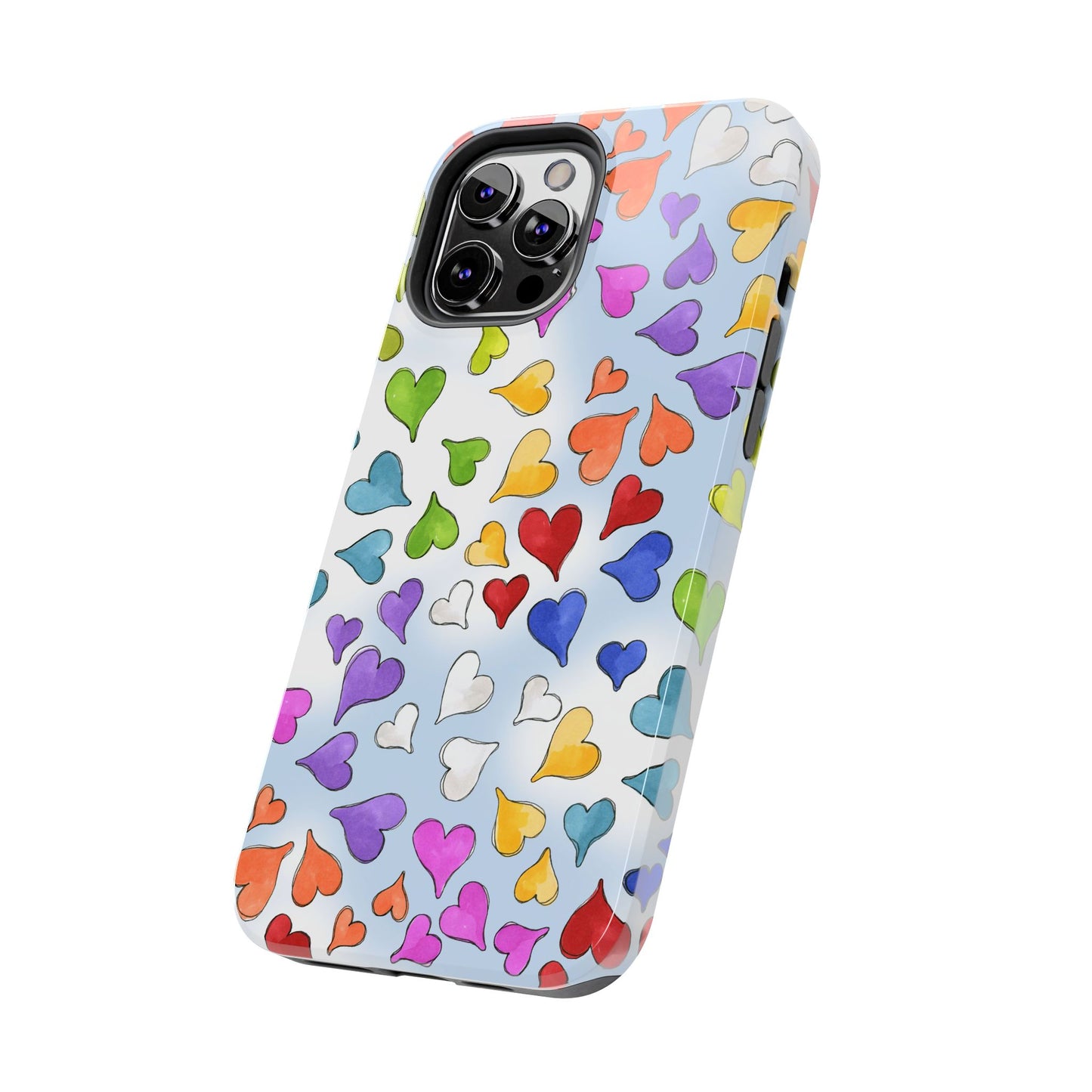 Happy Hearts Blue Sky Phone Case