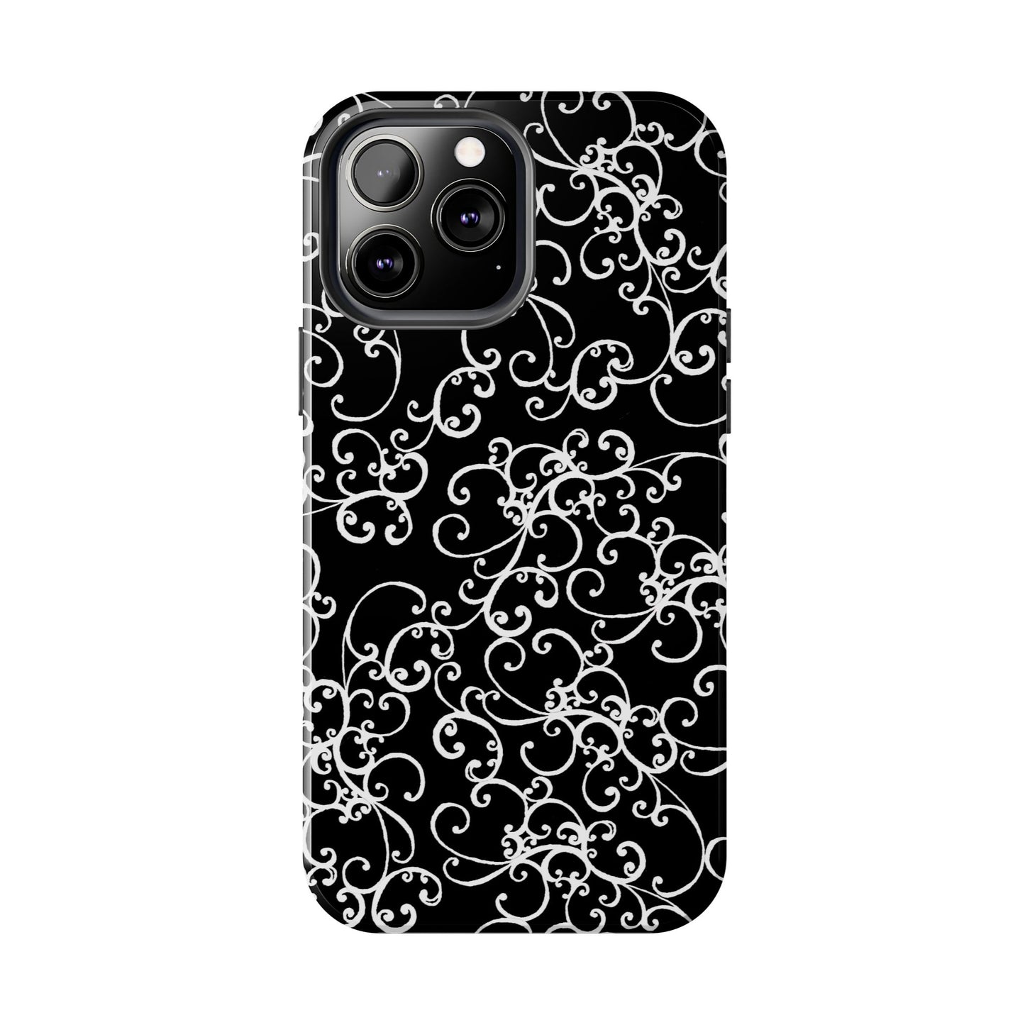 Elegant Scroll Black / White Phone Case