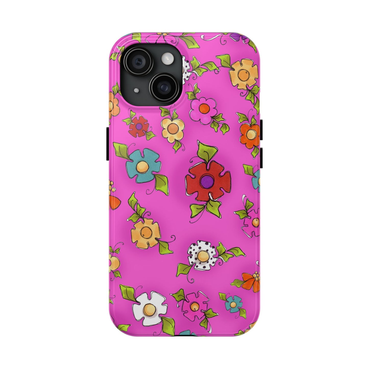 Happy Blooms Cerise Phone Case