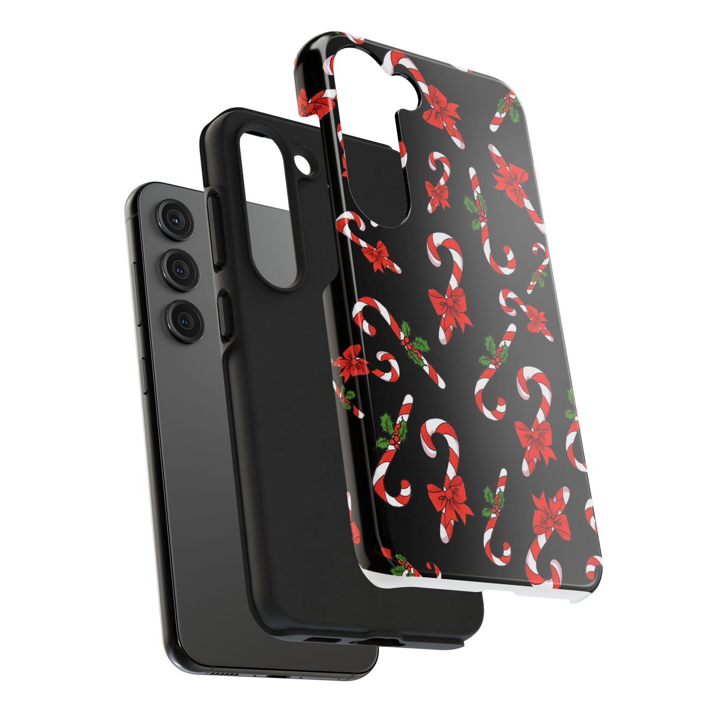 Candy Cane Crowd Black Phone Case