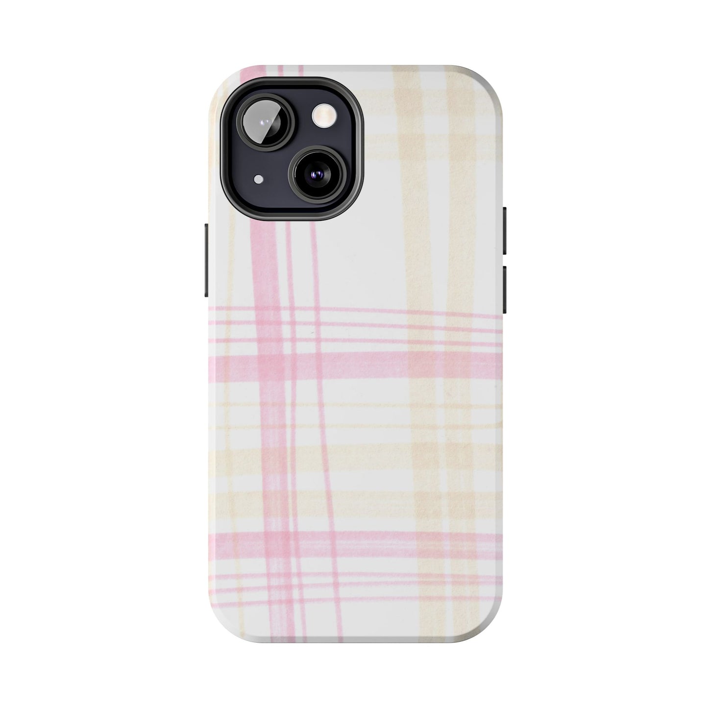 Flower Model Plaid Phone Case