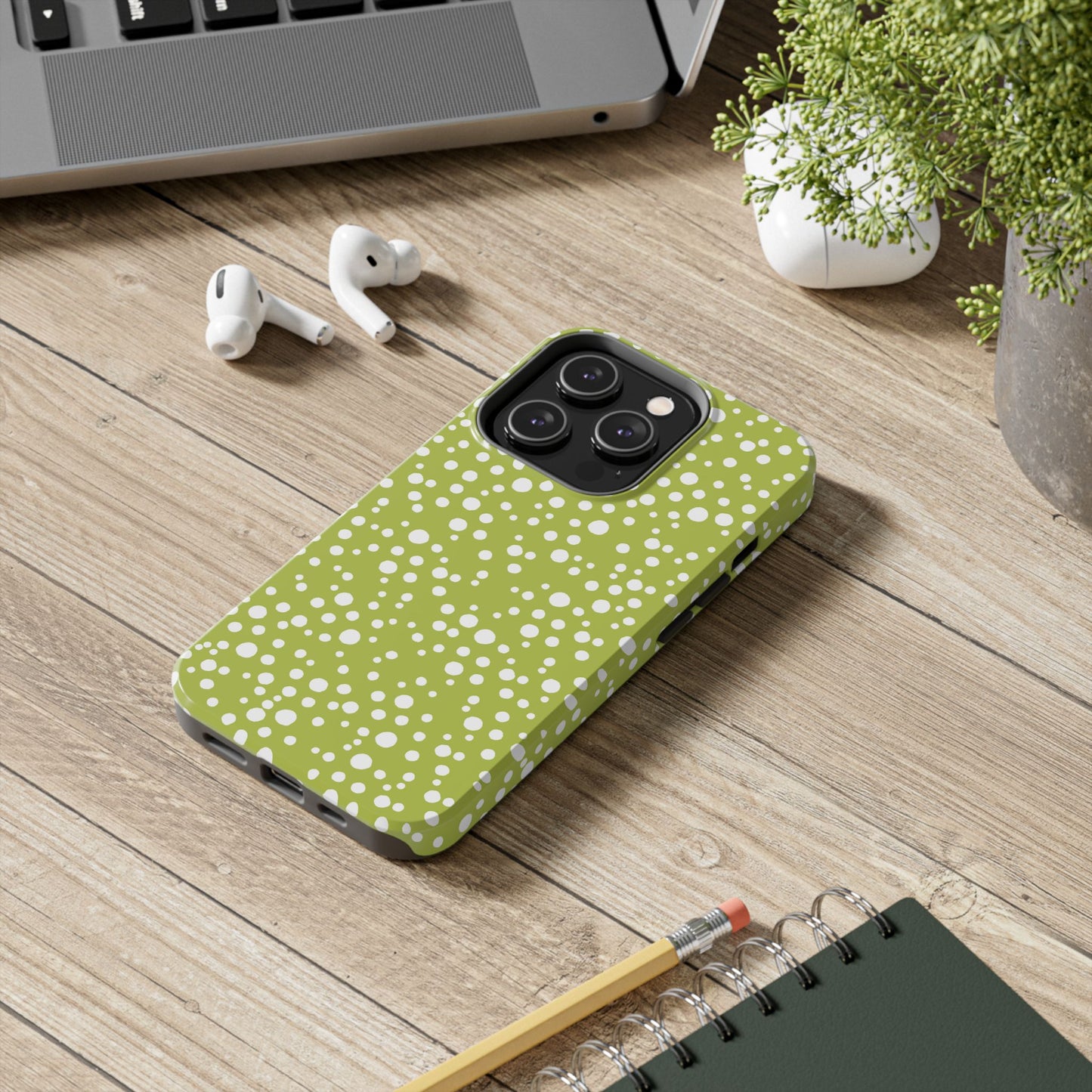 Balloon Dots Green / White Phone Case